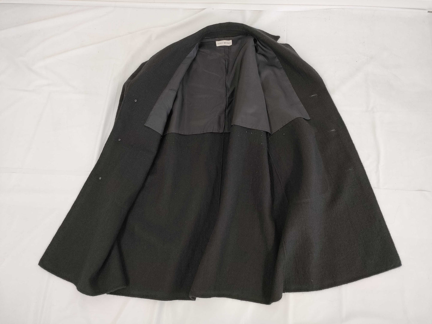 ISSEY MIYAKE Wool Oversized Chesterfield Coat, Size M