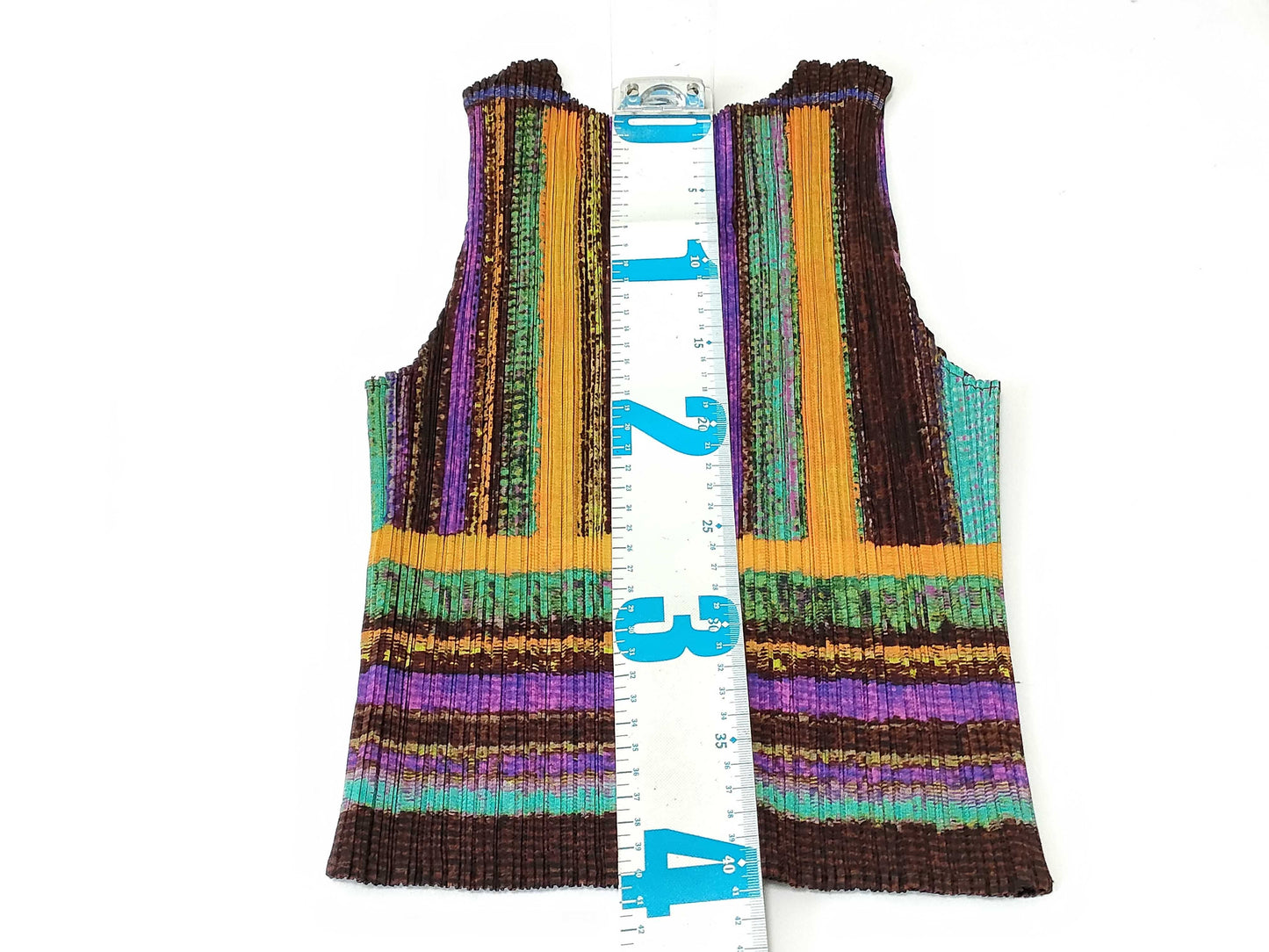 PLEATS PLEASE Issey Miyake Pleats Please Sleeveless All-Over Print Cut and Sew Top
