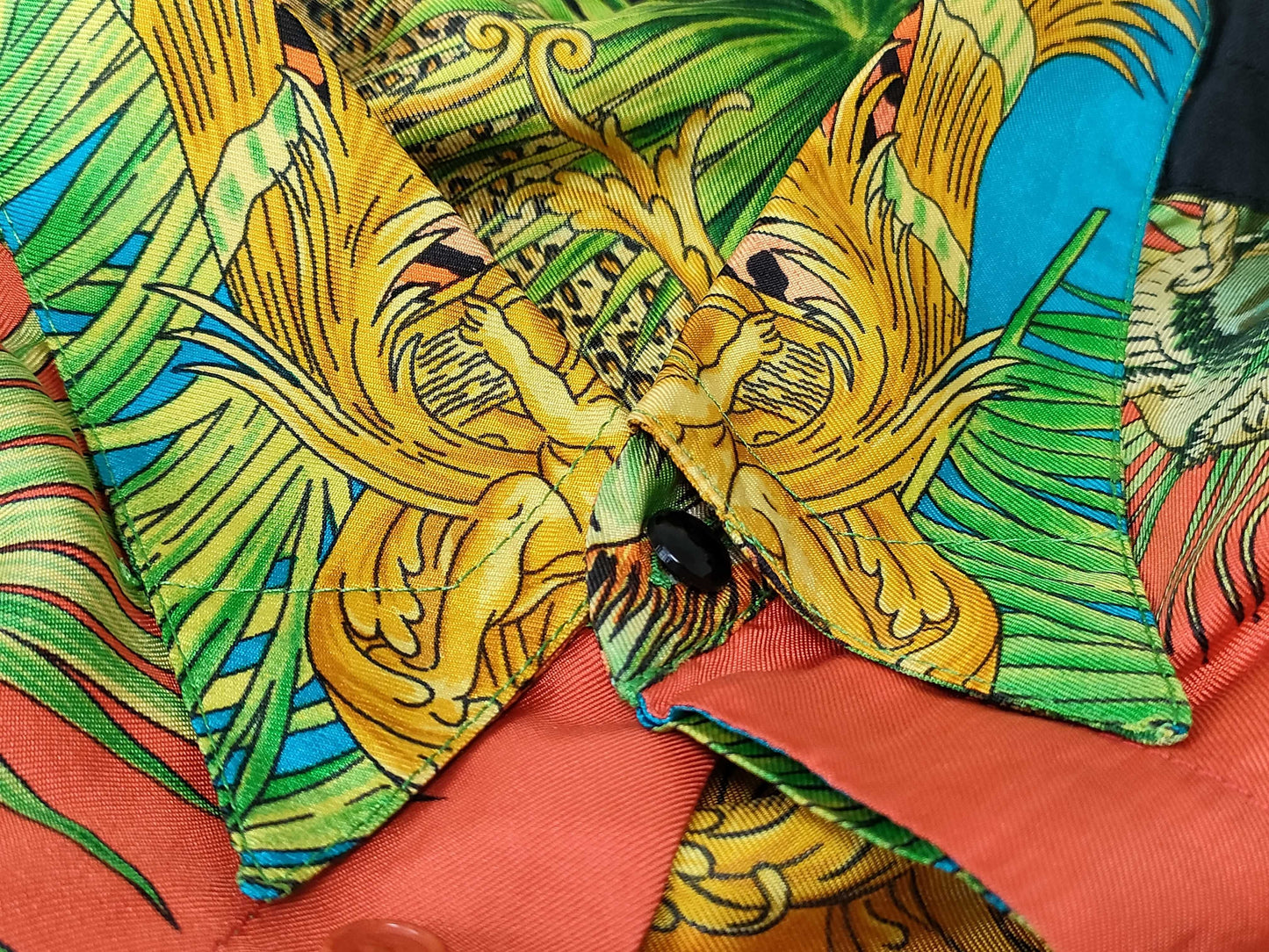 VERSACE Vintage Tarzan Jungle Print Silk Shirt