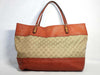 GUCCI GG Canvas Bamboo Leather Tote Bag