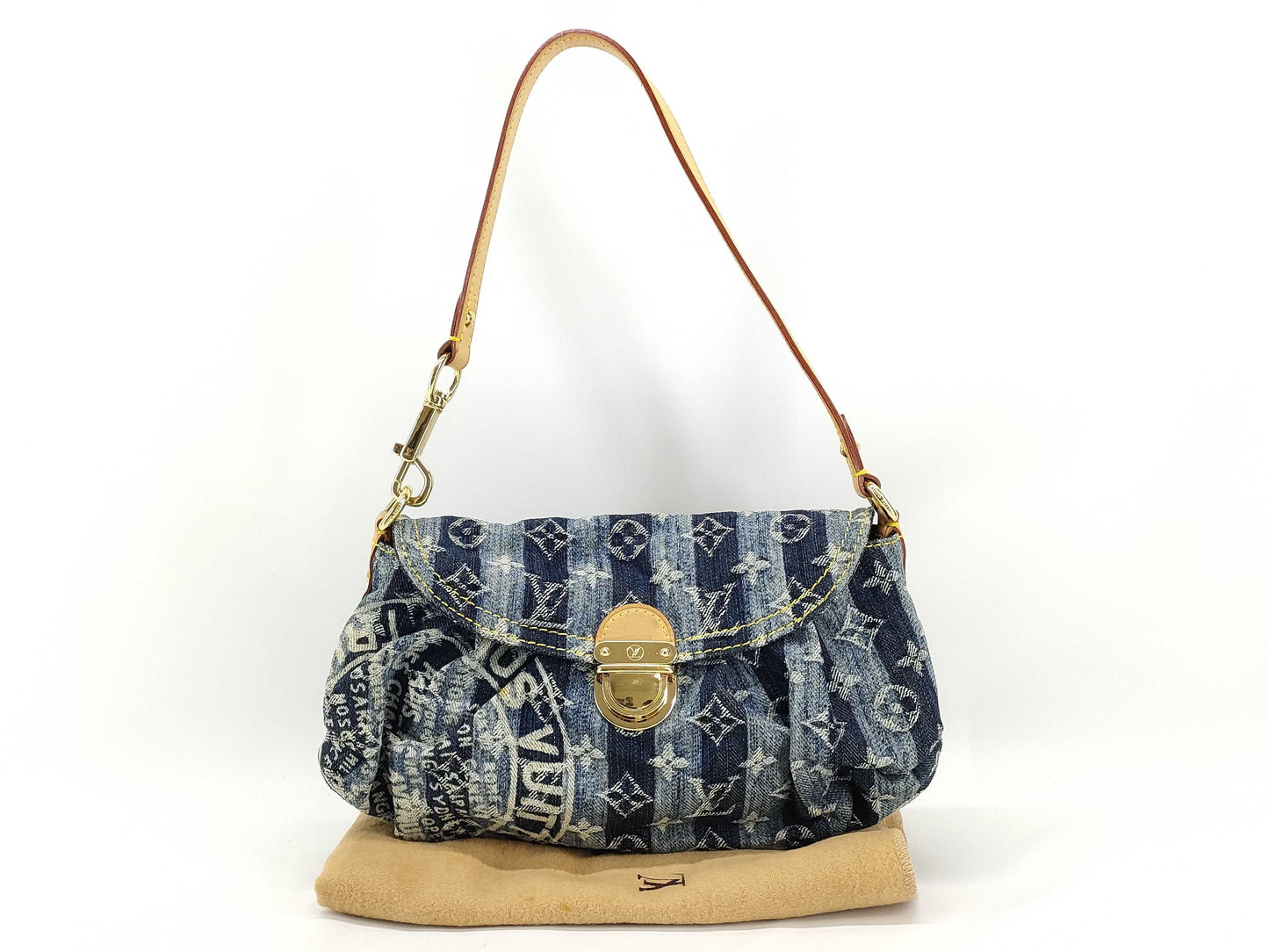 LOUIS VUITTON RFID verification failed. SR1006 Monogram Denim LOUIS VUITTON Mini Pretty Layé Shoulder Bag M95333 Monogram Denim SR1006 Shoulder Bag
