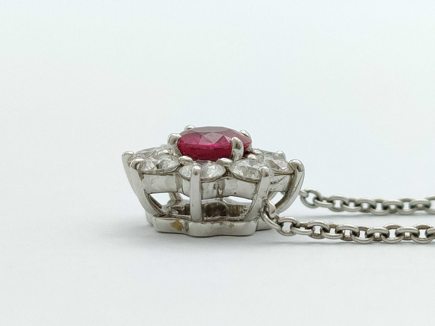 HARRY WINSTON Sunflower Ruby and Diamond Pt950 4.5g Necklace