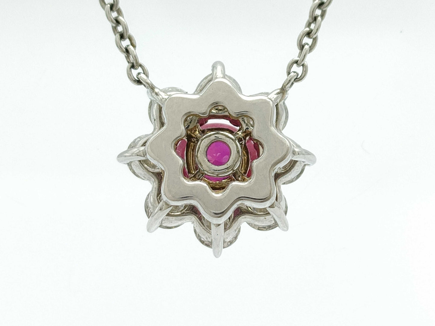 HARRY WINSTON Sunflower Ruby and Diamond Pt950 4.5g Necklace