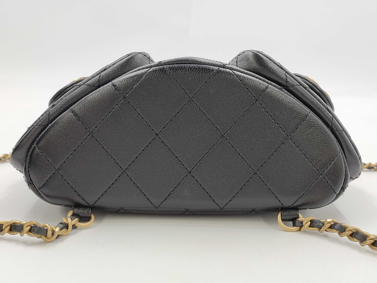 CHANEL Matelasse Backpack AS5310, Black Shiny Lambskin with Metal Serial Plate