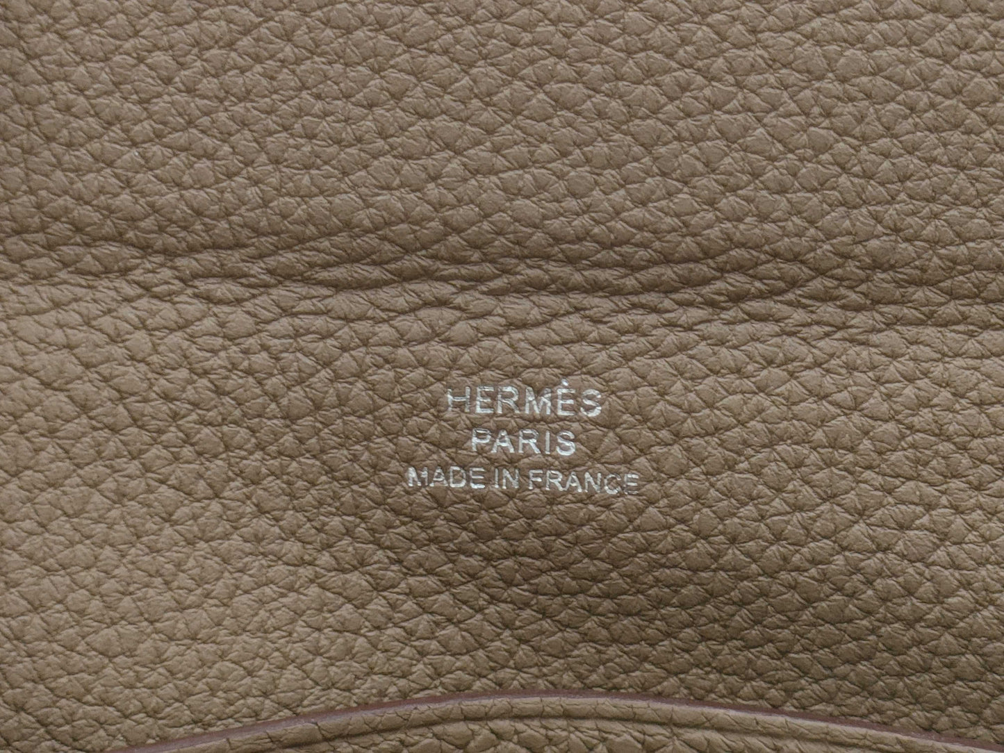 HERMES HERMES Vid Poche Shoulder Bag Etoupe Togo B Stamp Bag