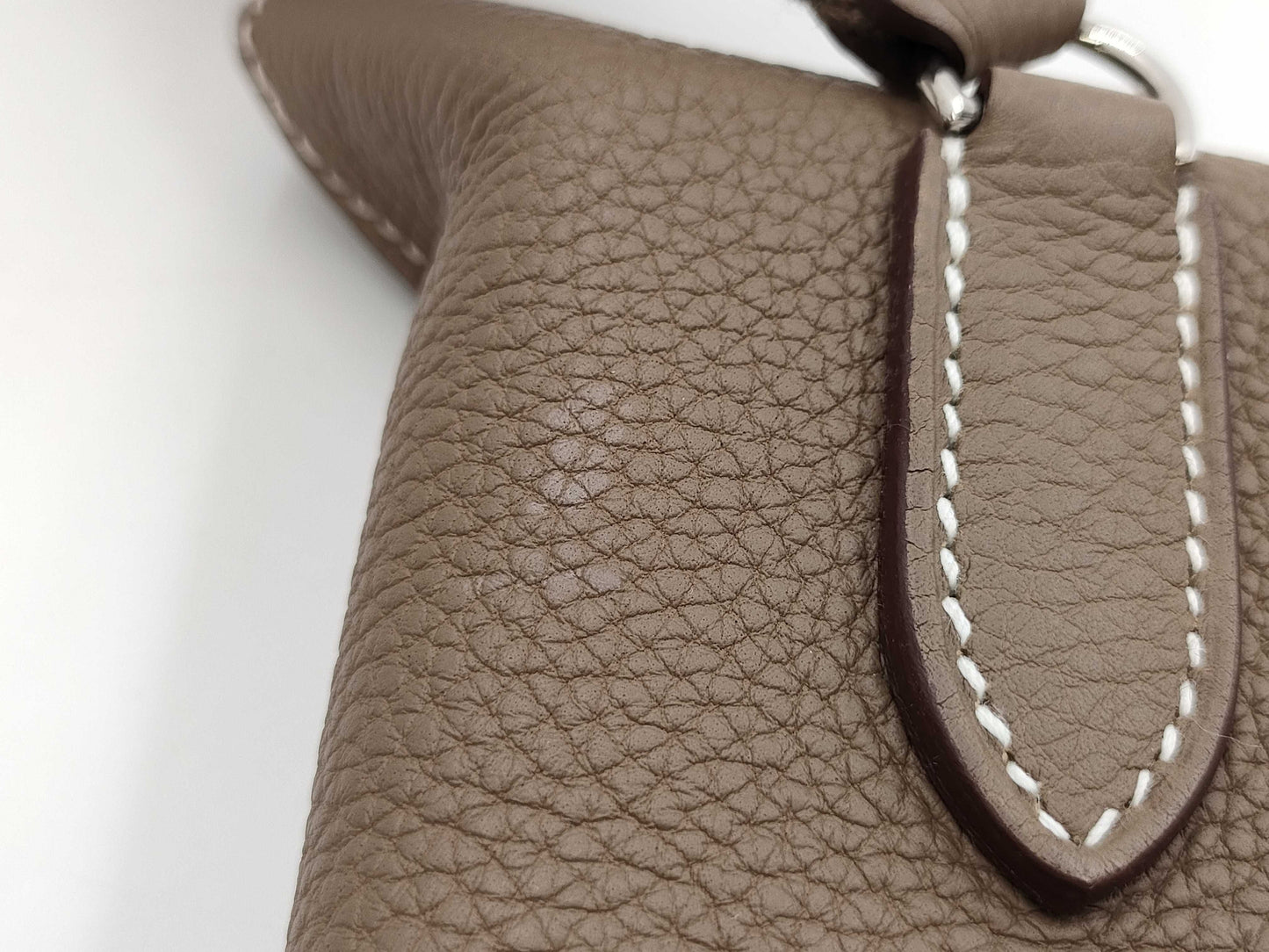 HERMES HERMES Vid Poche Shoulder Bag Etoupe Togo B Stamp Bag