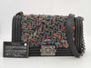 CHANEL Boy Chanel Shoulder Bag A67086 Leather and Wool, Black Multi, 20 Series Tweed Shoulder Bag