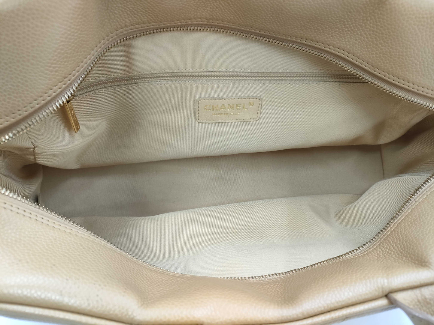 CHANEL CHANEL Matelasse Handbag A20997 Caviar Skin Beige 9 Series Handbag