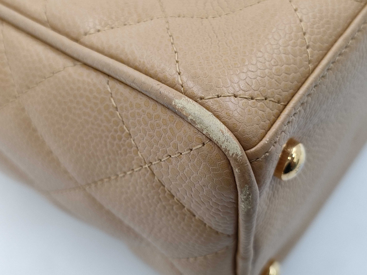 CHANEL CHANEL Matelasse Handbag A20997 Caviar Skin Beige 9 Series Handbag