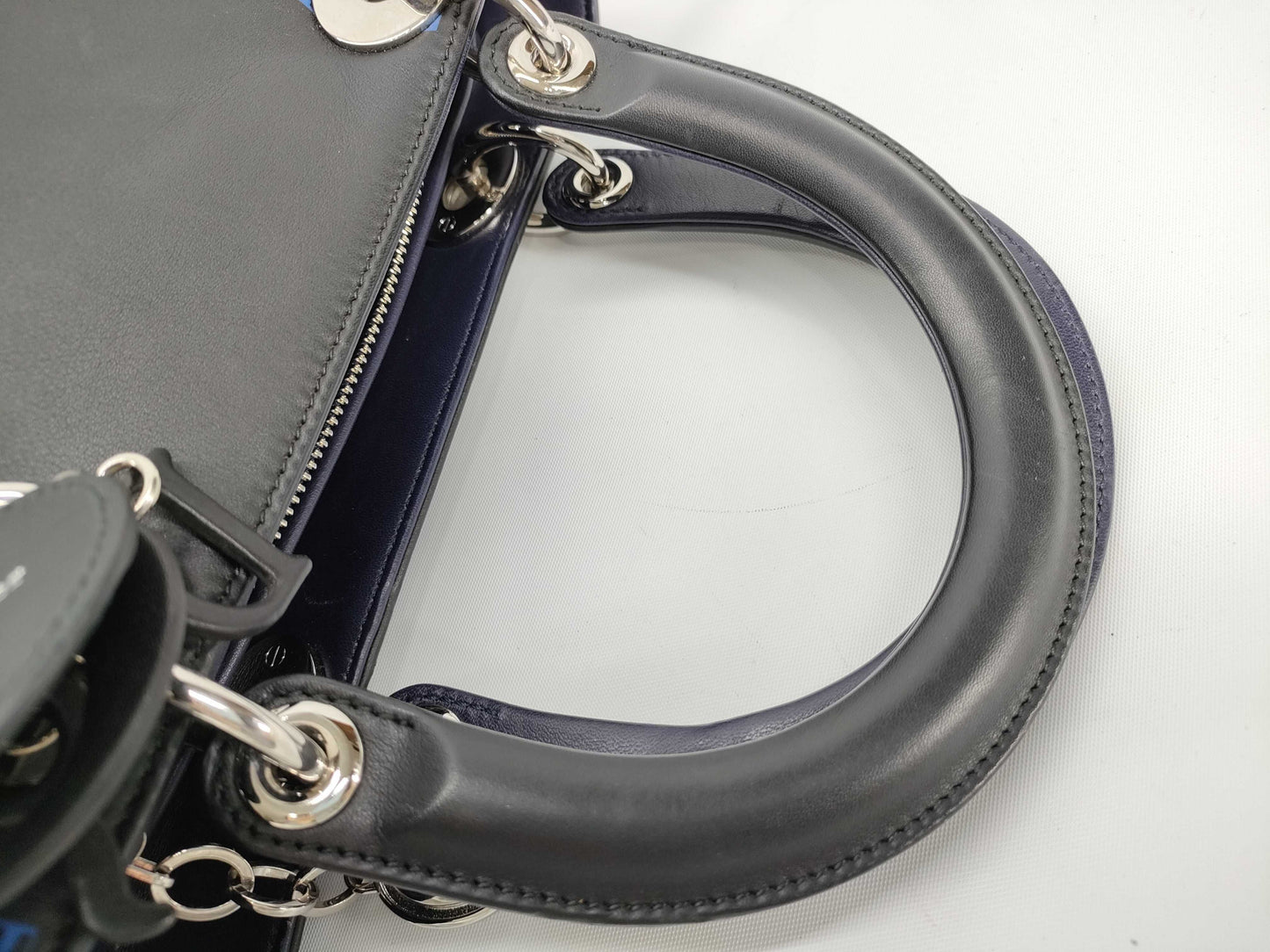 Dior DIOR Christian Dior Lady Dior Medium Bag Handbag Black Beaded Shoulder Bag