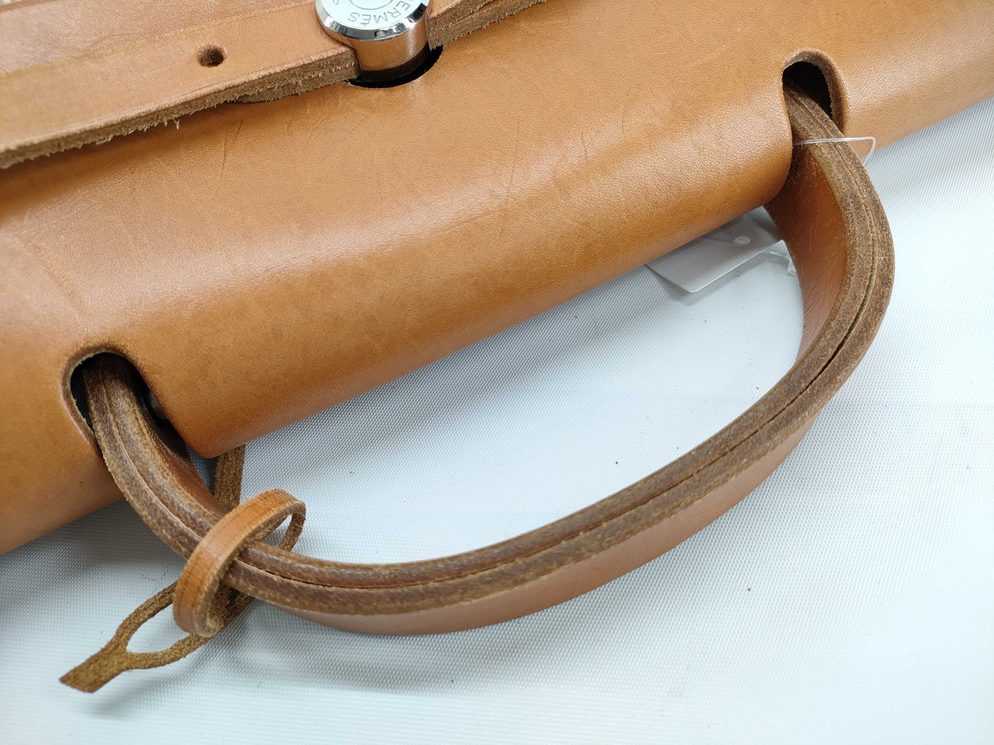 HERMES Air Bag HERMES Air Bag MM Handbag Toile H x Leather □B Handbag