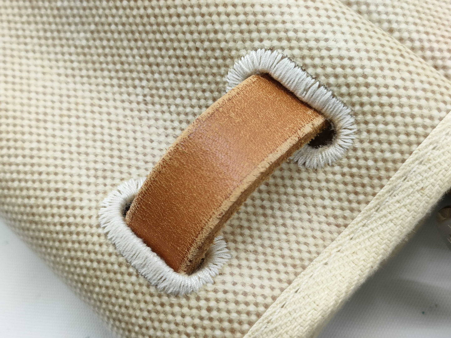 HERMES Air Bag HERMES Air Bag MM Handbag Toile H x Leather □B Handbag