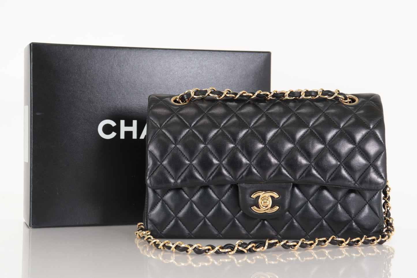 CHANEL Double Flap 25 Lambskin Shoulder Bag, No. 24