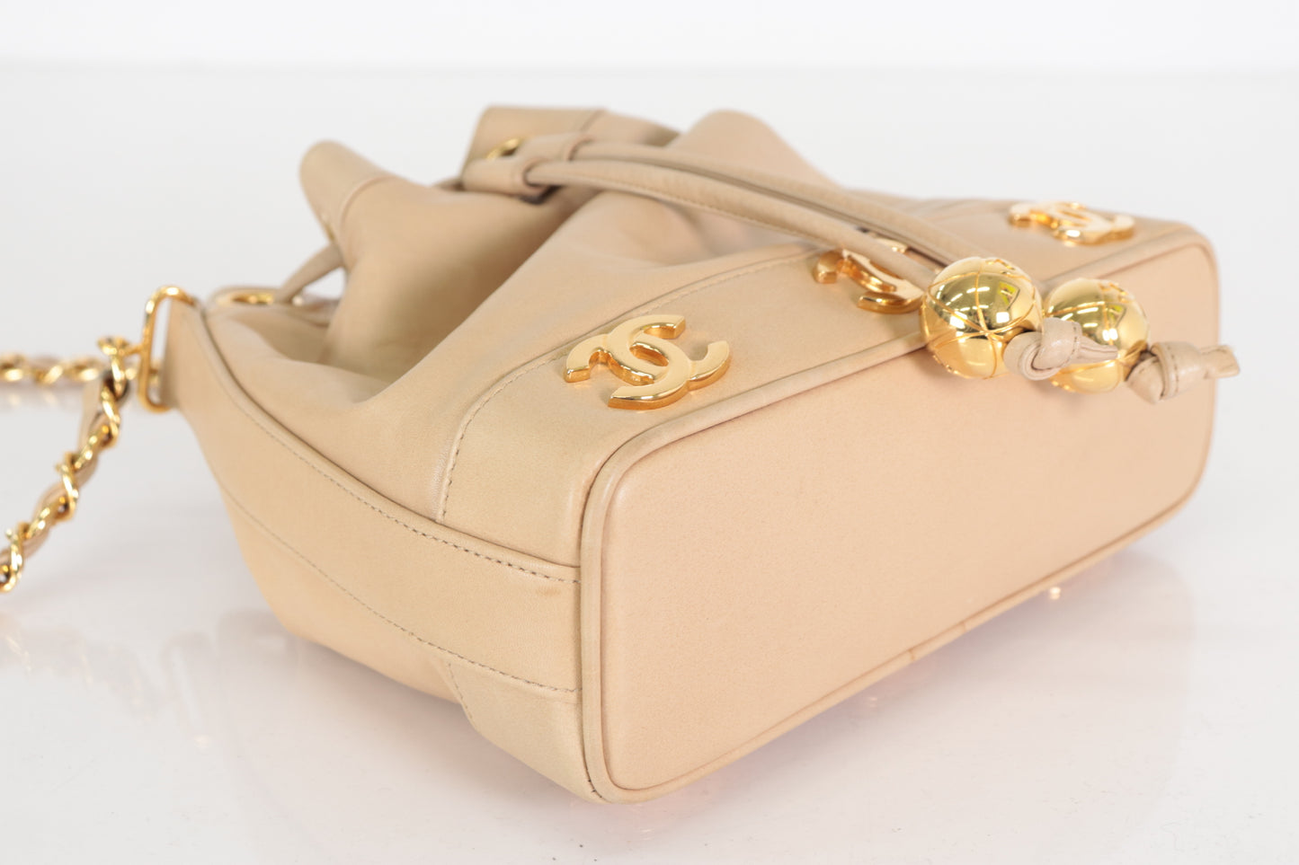 CHANEL Triple Coco Drawstring Lamb Chain Shoulder Bag, No. 2