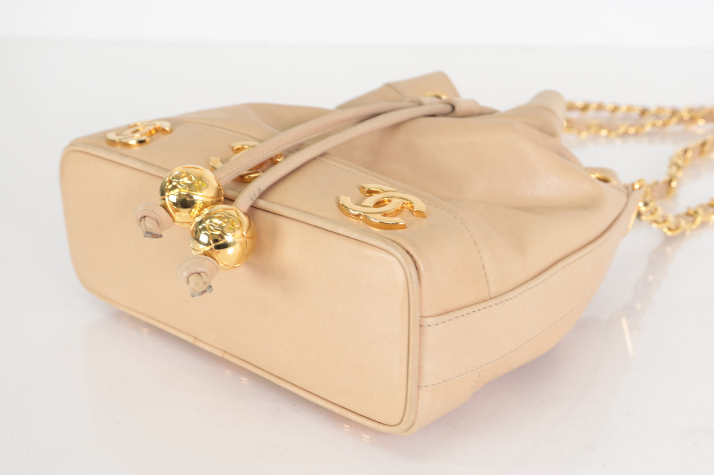 CHANEL Triple Coco Drawstring Lamb Chain Shoulder Bag, No. 2