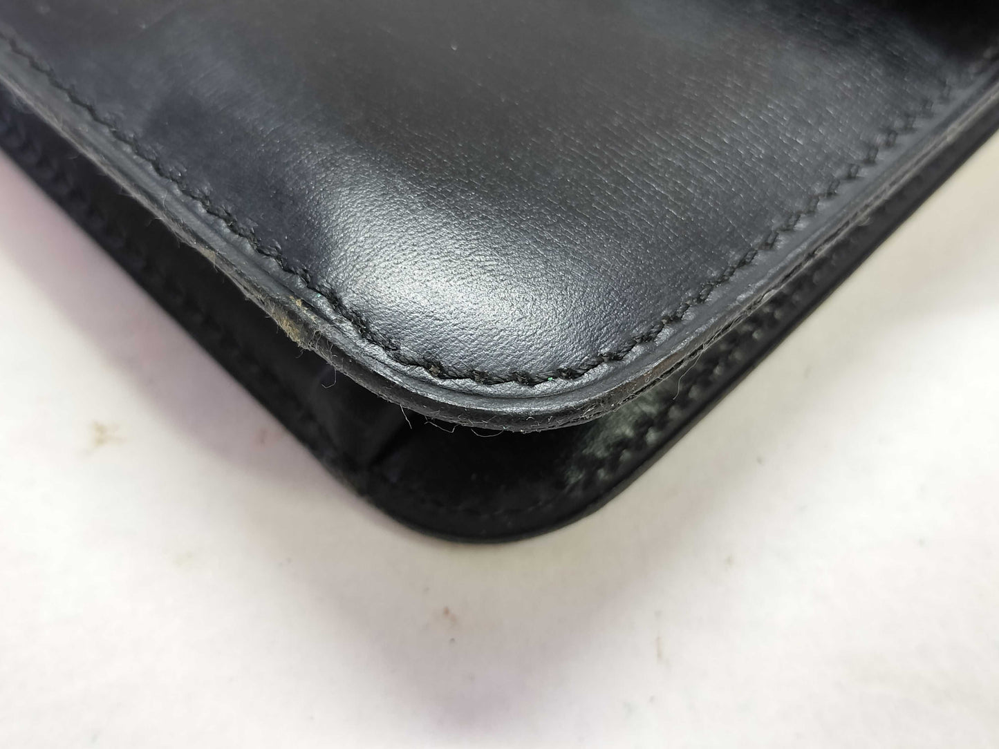 Dior Leather Shoulder Bag with Logo Hardware, Black