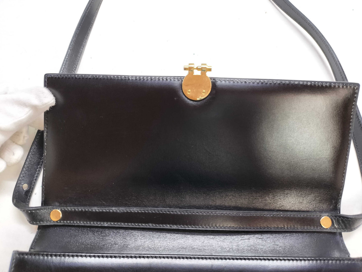 Dior Leather Shoulder Bag with Logo Hardware, Black