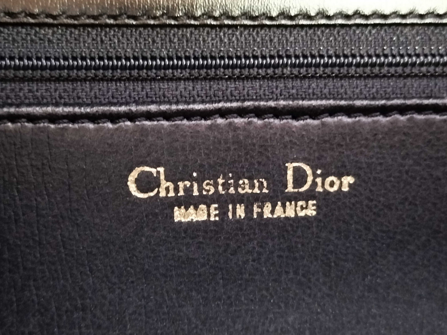 Dior Leather Shoulder Bag with Logo Hardware, Black