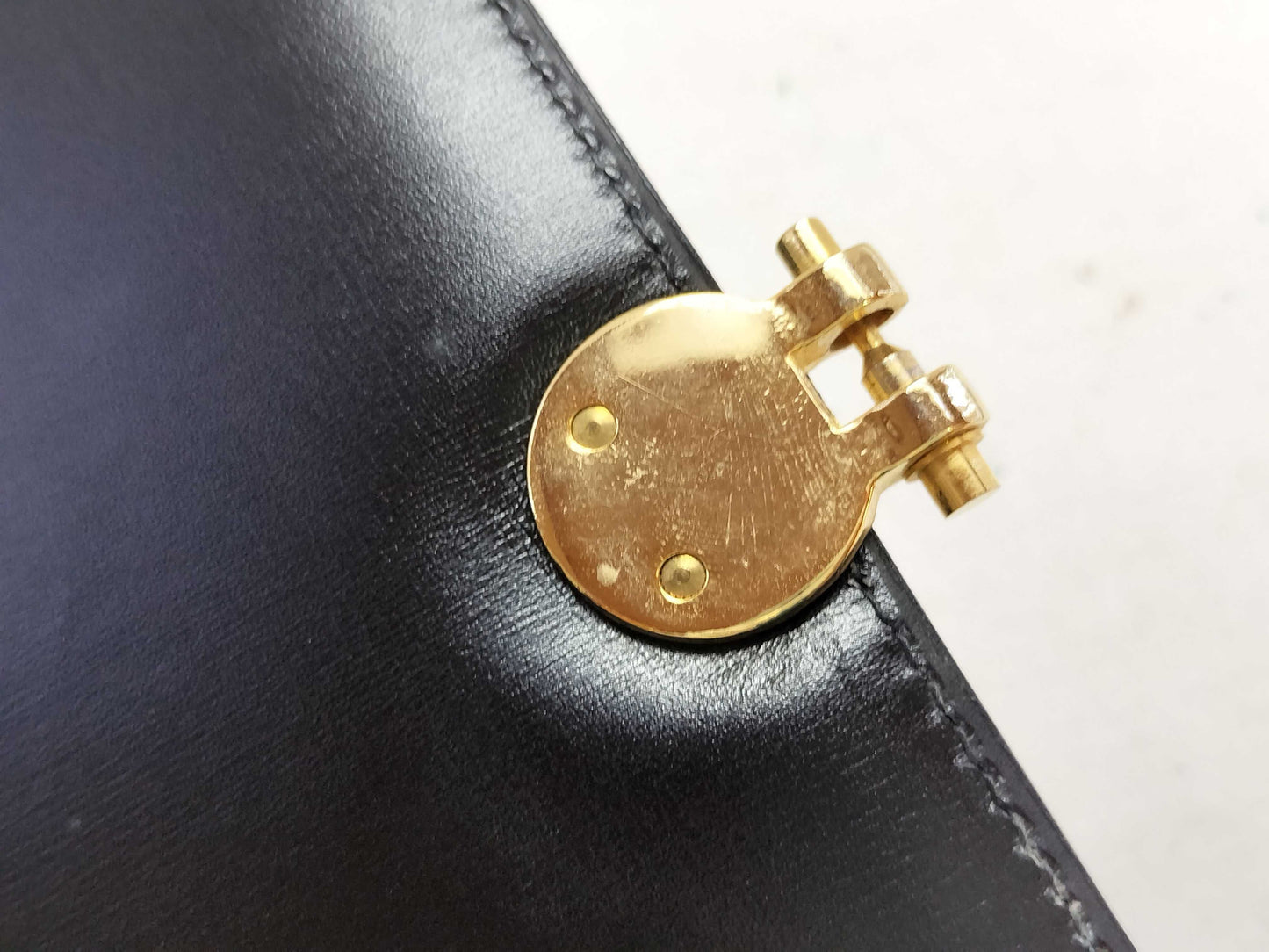 Dior Leather Shoulder Bag with Logo Hardware, Black
