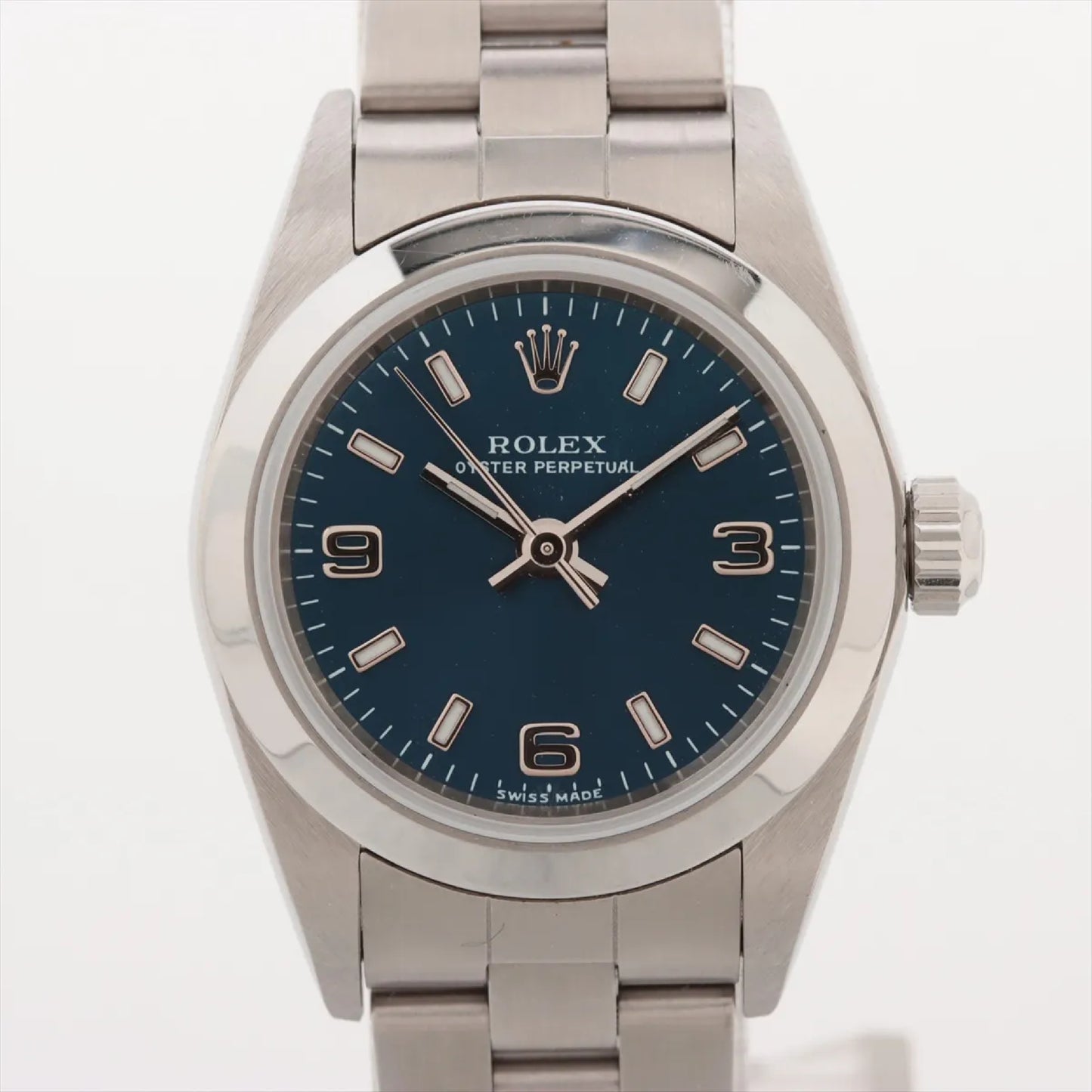 ROLEX Oyster Perpetual 76080 A892619 Blue Dial Men's Watch