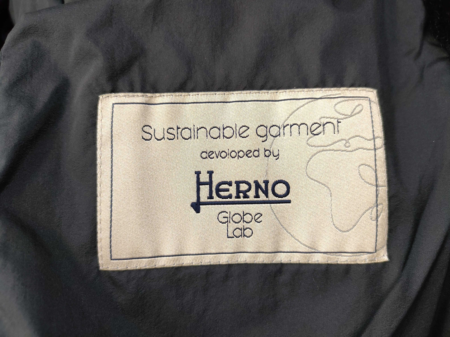 Herno Globe Lab Down Jacket with Eco-Fur, Size 38, Black