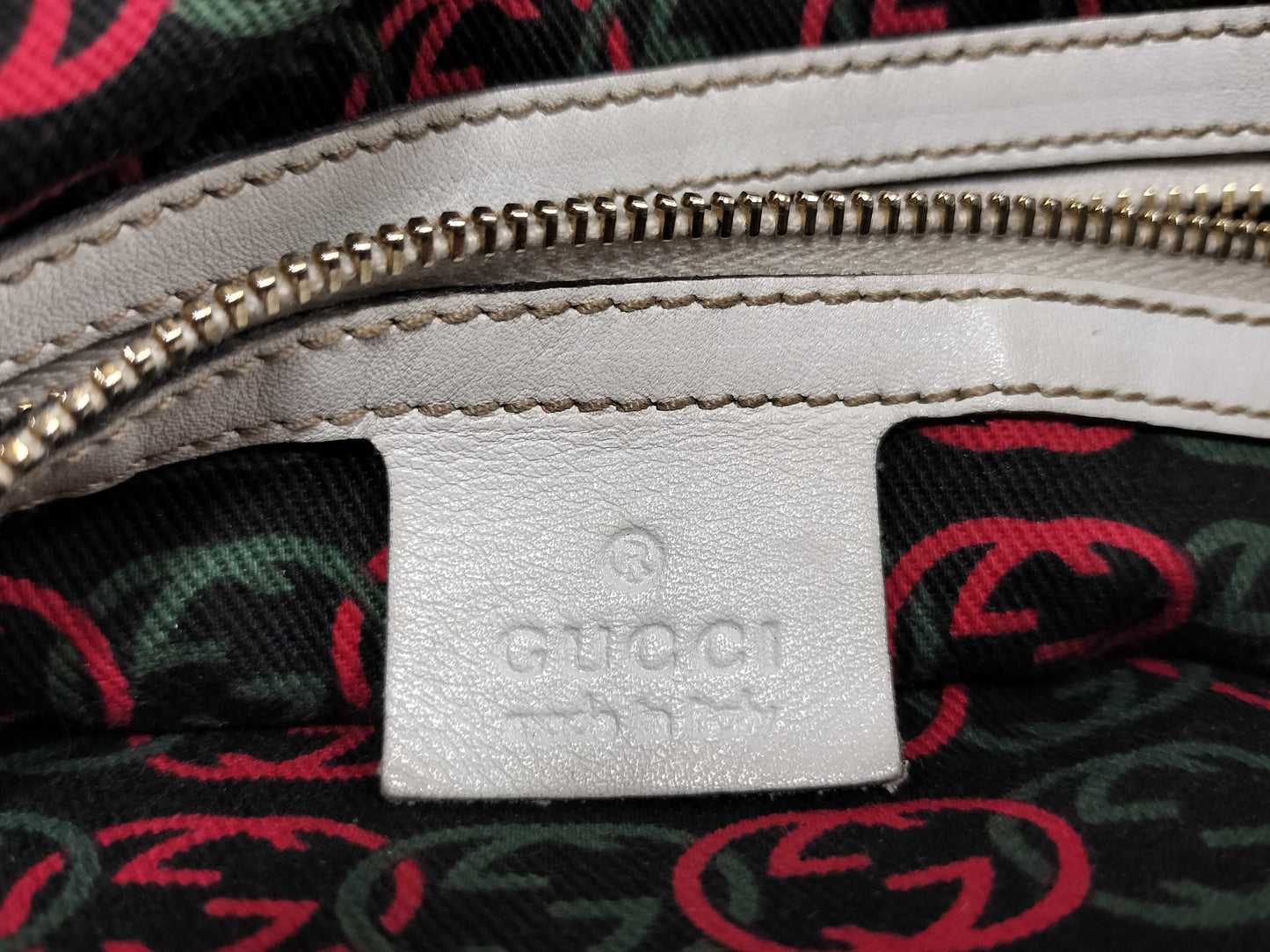 GUCCI GUCCI Gucci Interlocking Tote Bag Leather White Tote Bag