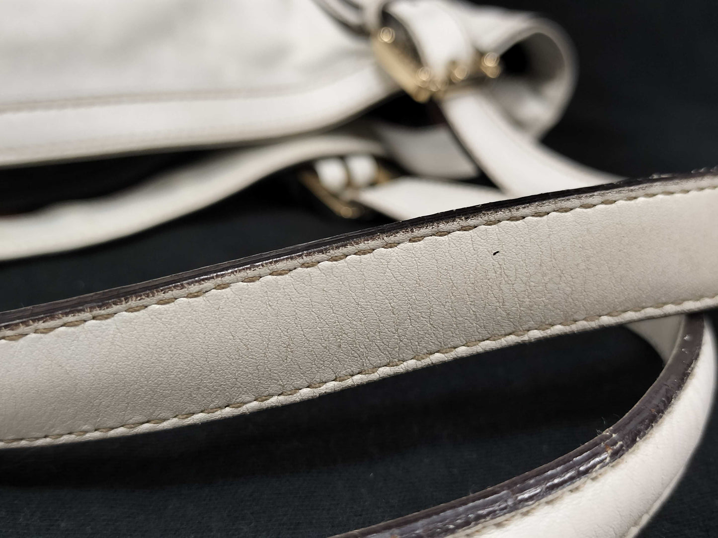 GUCCI GUCCI Gucci Interlocking Tote Bag Leather White Tote Bag