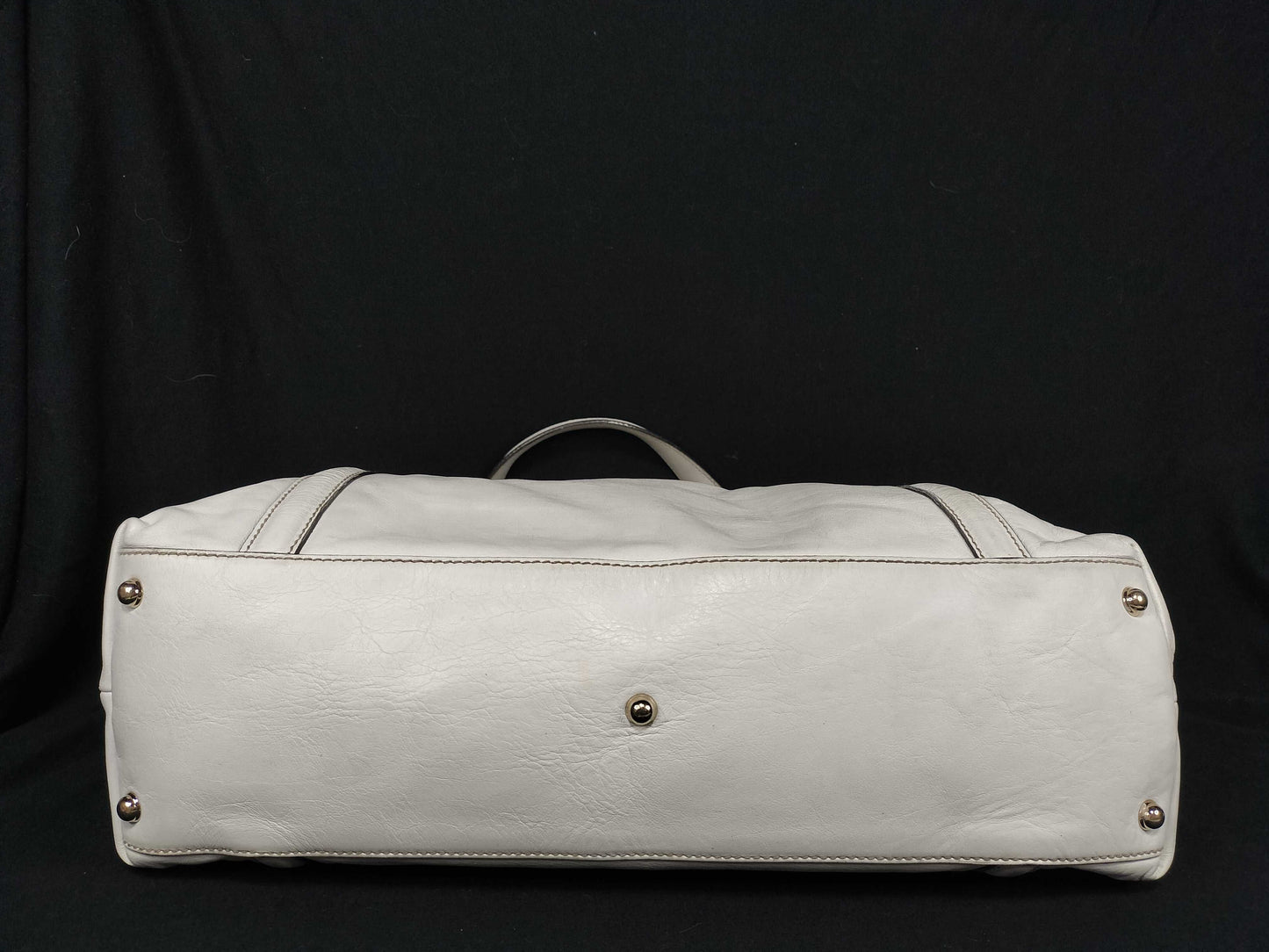 GUCCI GUCCI Gucci Interlocking Tote Bag Leather White Tote Bag