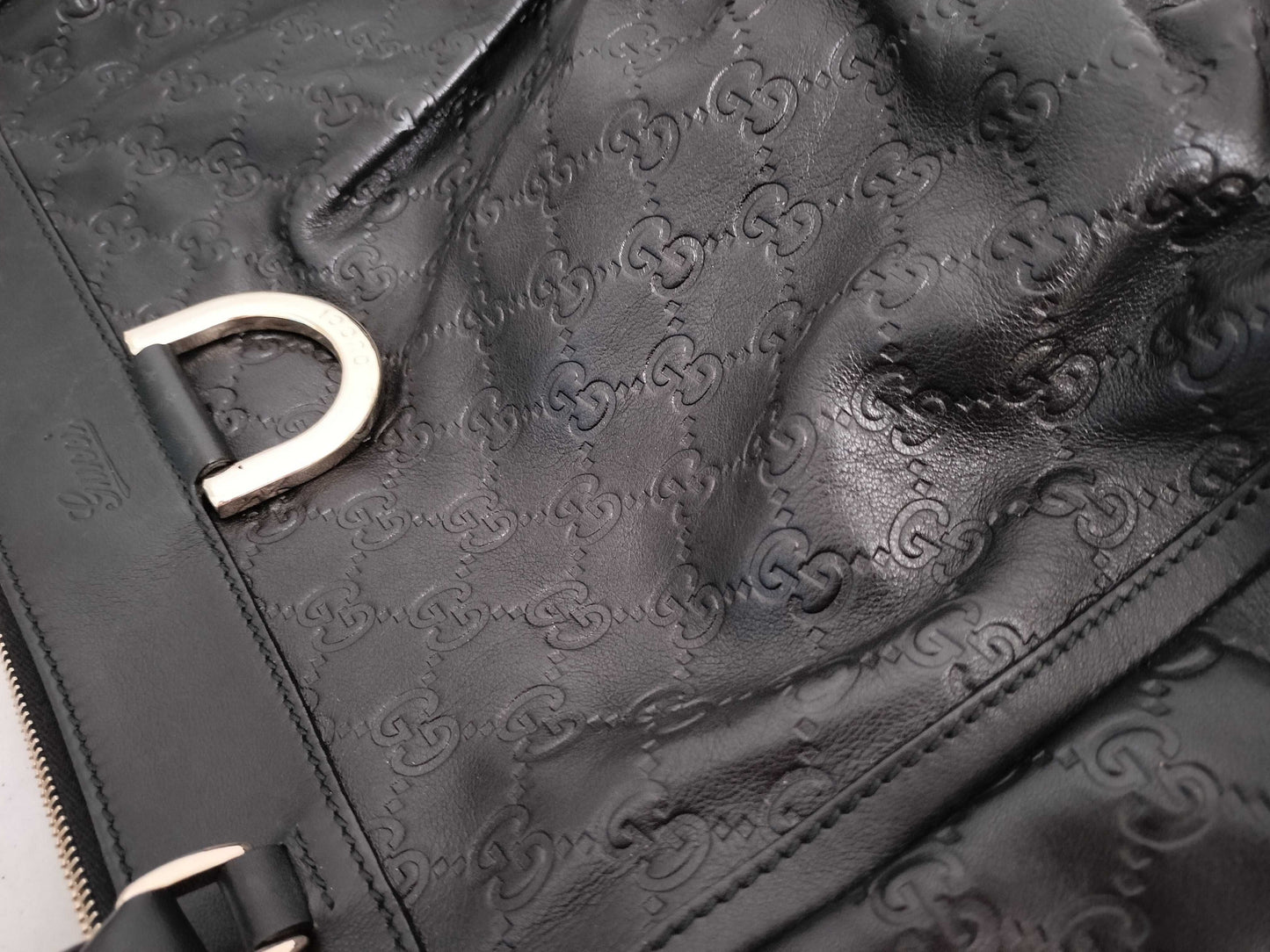 GUCCI Guccissima Leather Abby GG Pattern Handbag Tote Bag 189831