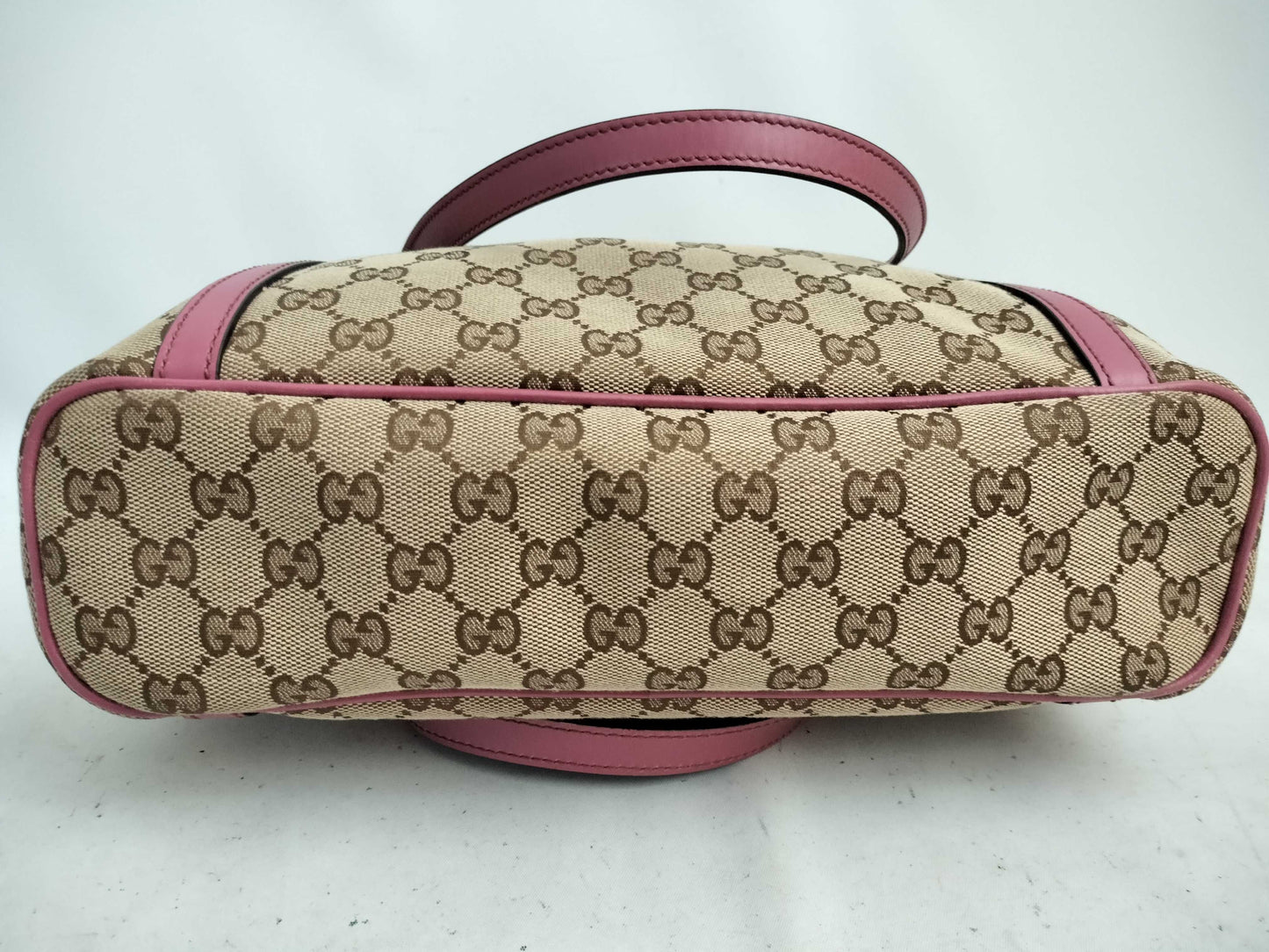 GUCCI GG Canvas 2-Way Handbag Tote Bag with GG Pattern and Logo Plate 388929