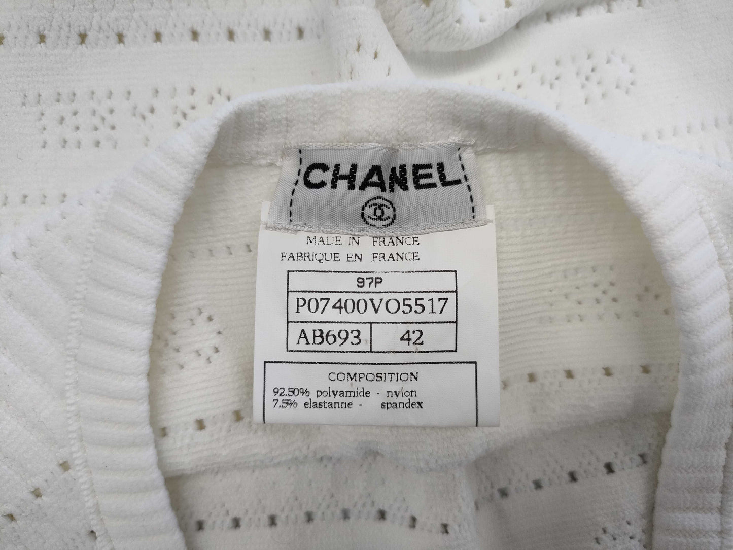 CHANEL CHANEL Tank Top Tops P07400V05517 97P #42 White Punching Logo Coco Mark Tops