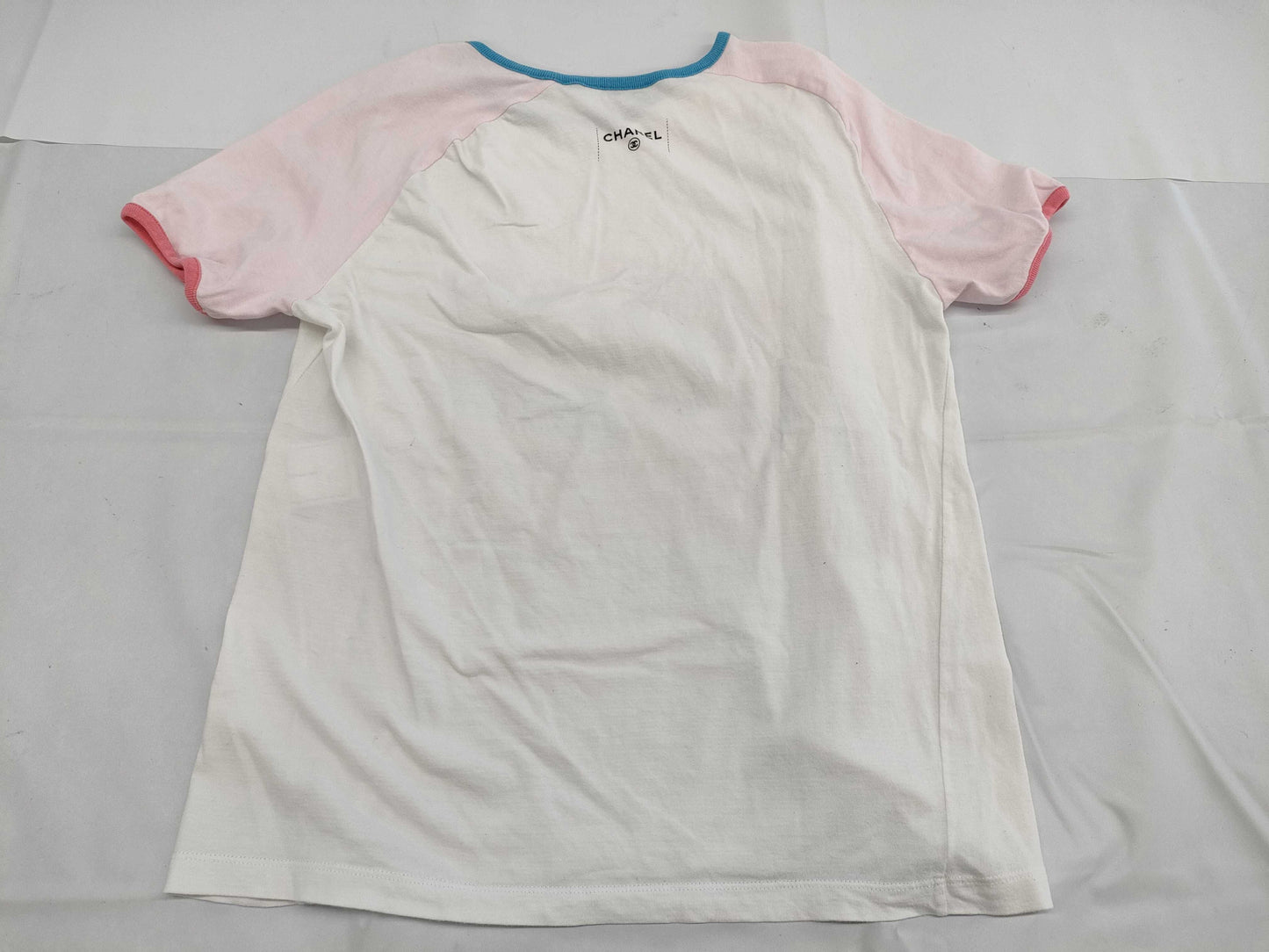 CHANEL CHANEL T-shirt, short sleeve, cut and sew, C55838K07323 #S Coco Beach T-shirt