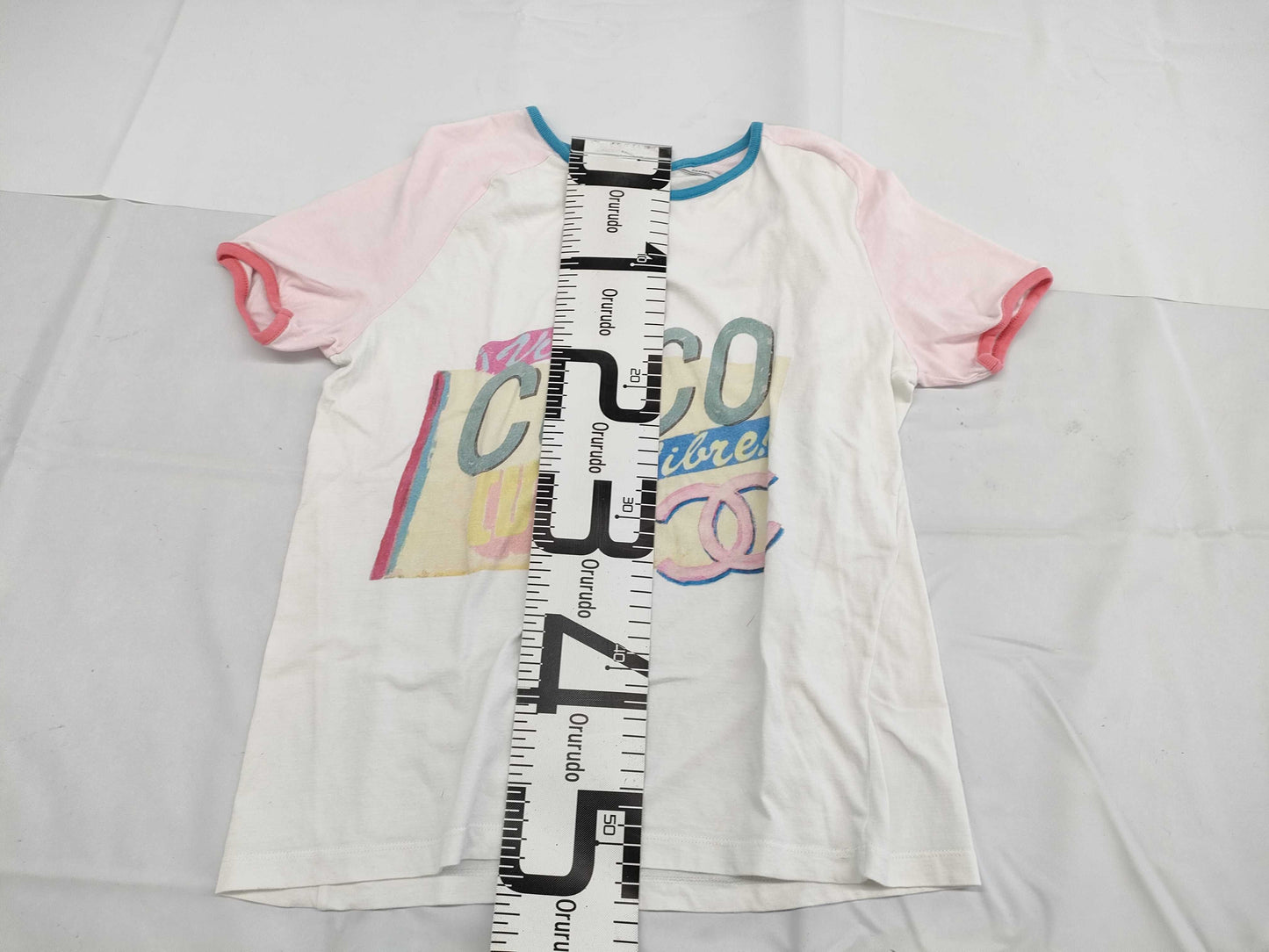 CHANEL CHANEL T-shirt, short sleeve, cut and sew, C55838K07323 #S Coco Beach T-shirt