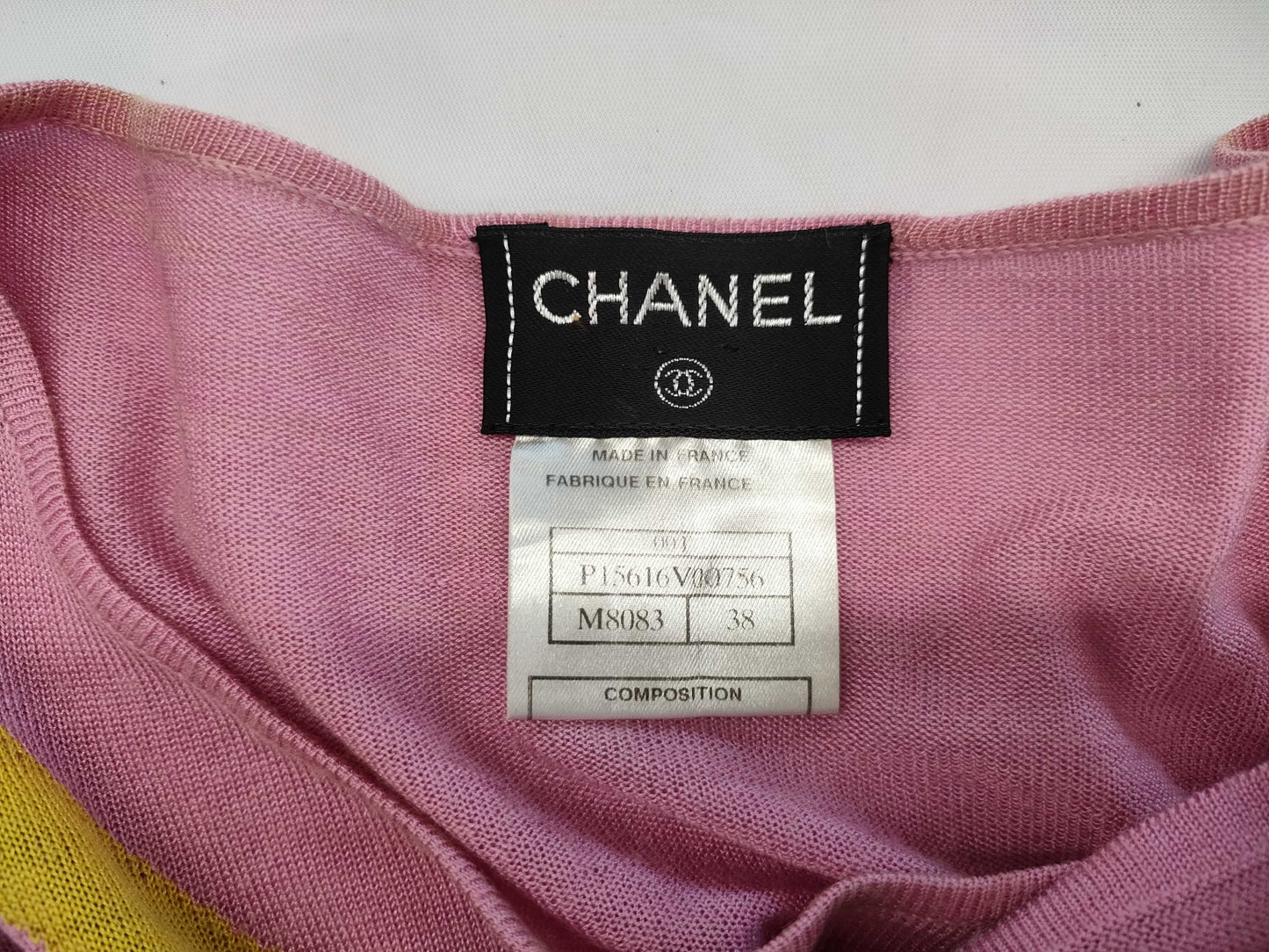 CHANEL CHANEL Long Sleeve T-Shirt P15616V00756 00T #38 Coco Mark Polka Dot Top