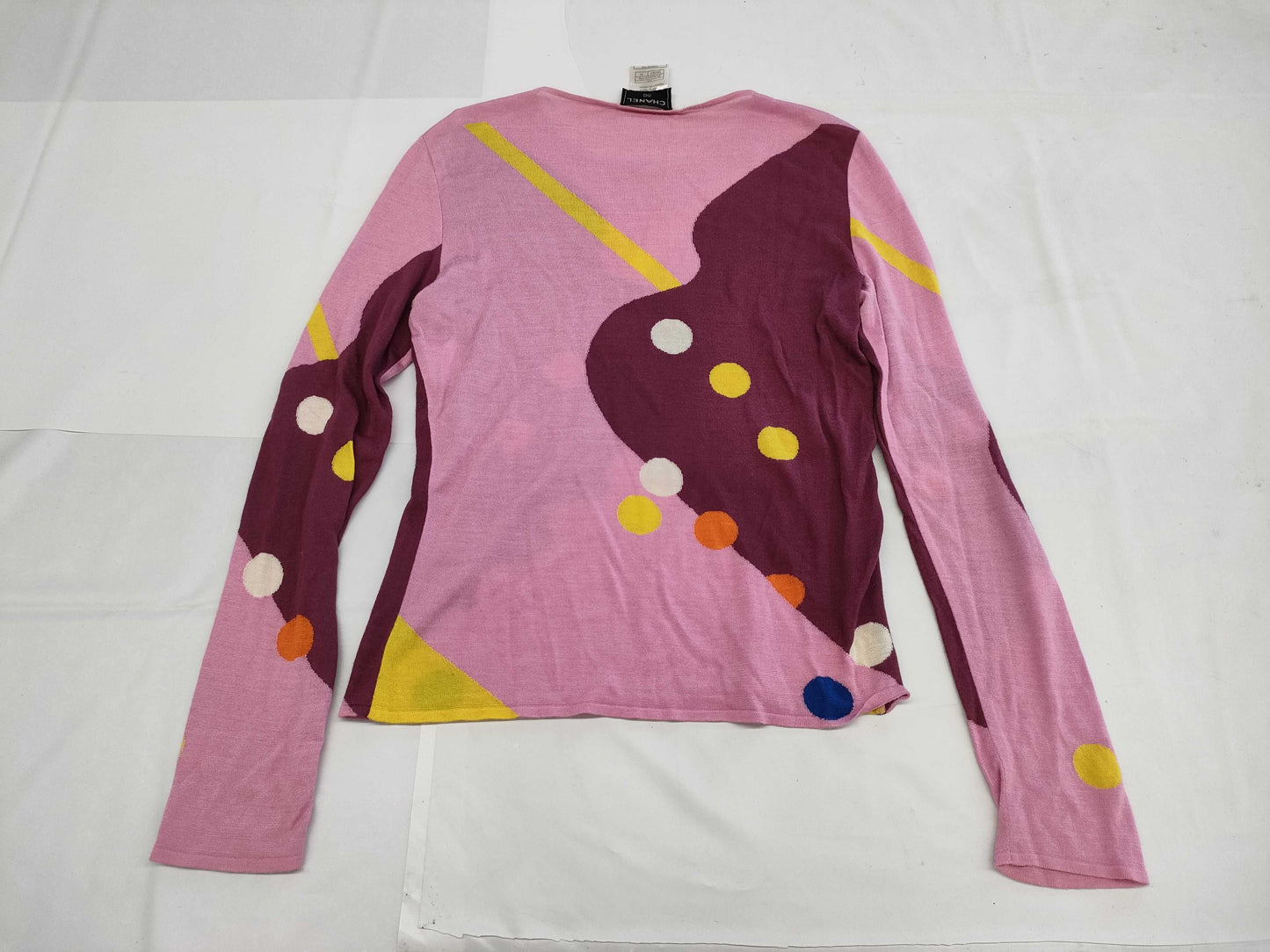 CHANEL CHANEL Long Sleeve T-Shirt P15616V00756 00T #38 Coco Mark Polka Dot Top