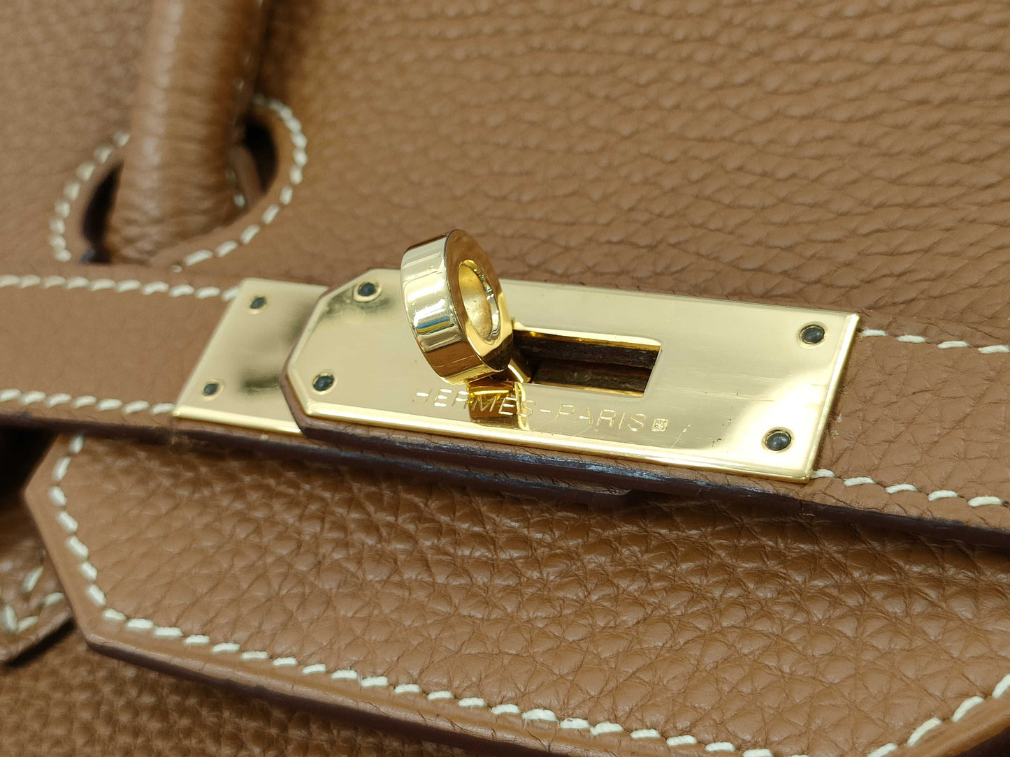 HERMES Birkin 35 Togo Gold with G Hardware and J Stamp