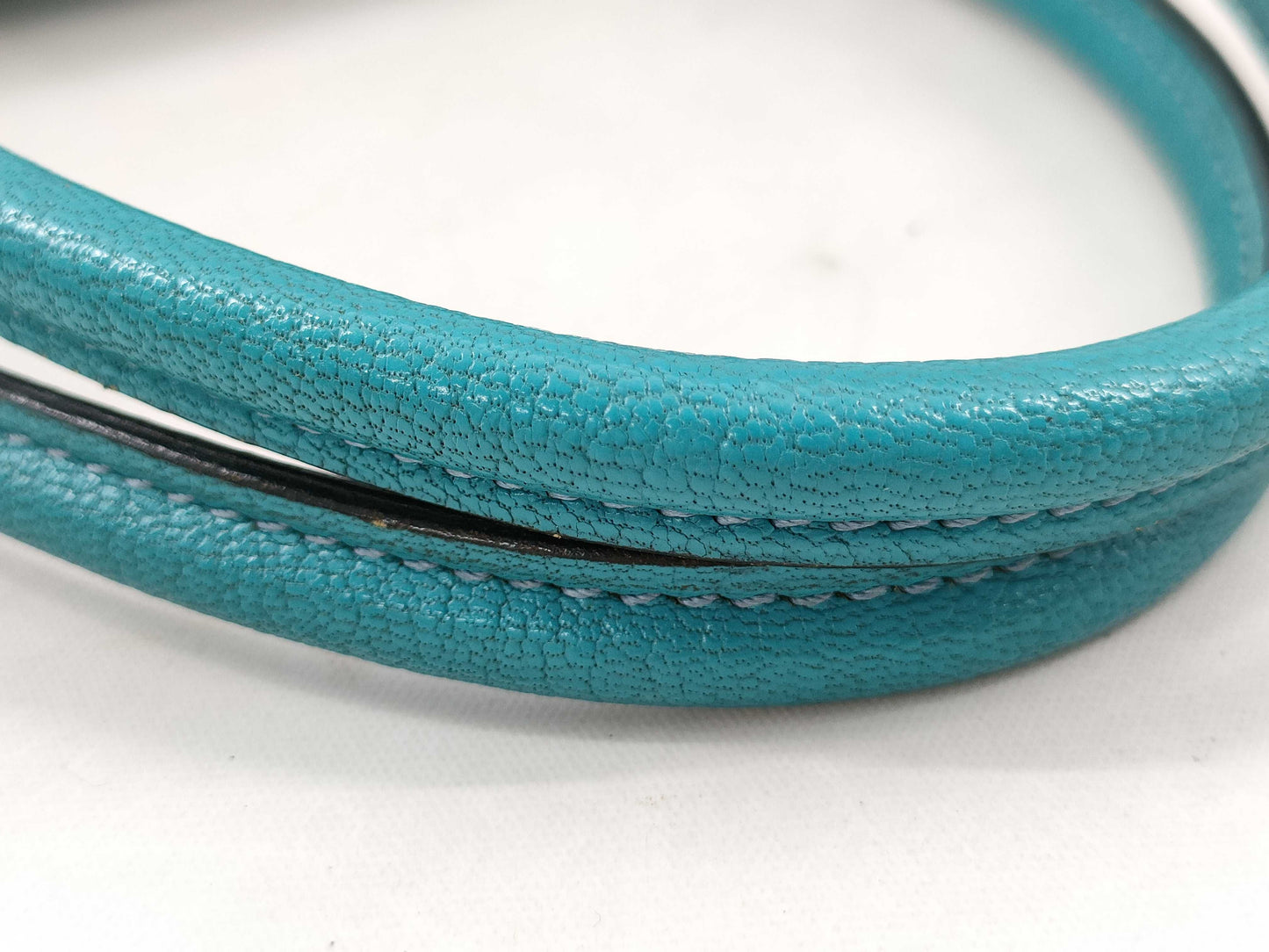 HERMES Bolide 27 Chevre Turquoise Handbag with H Stamp
