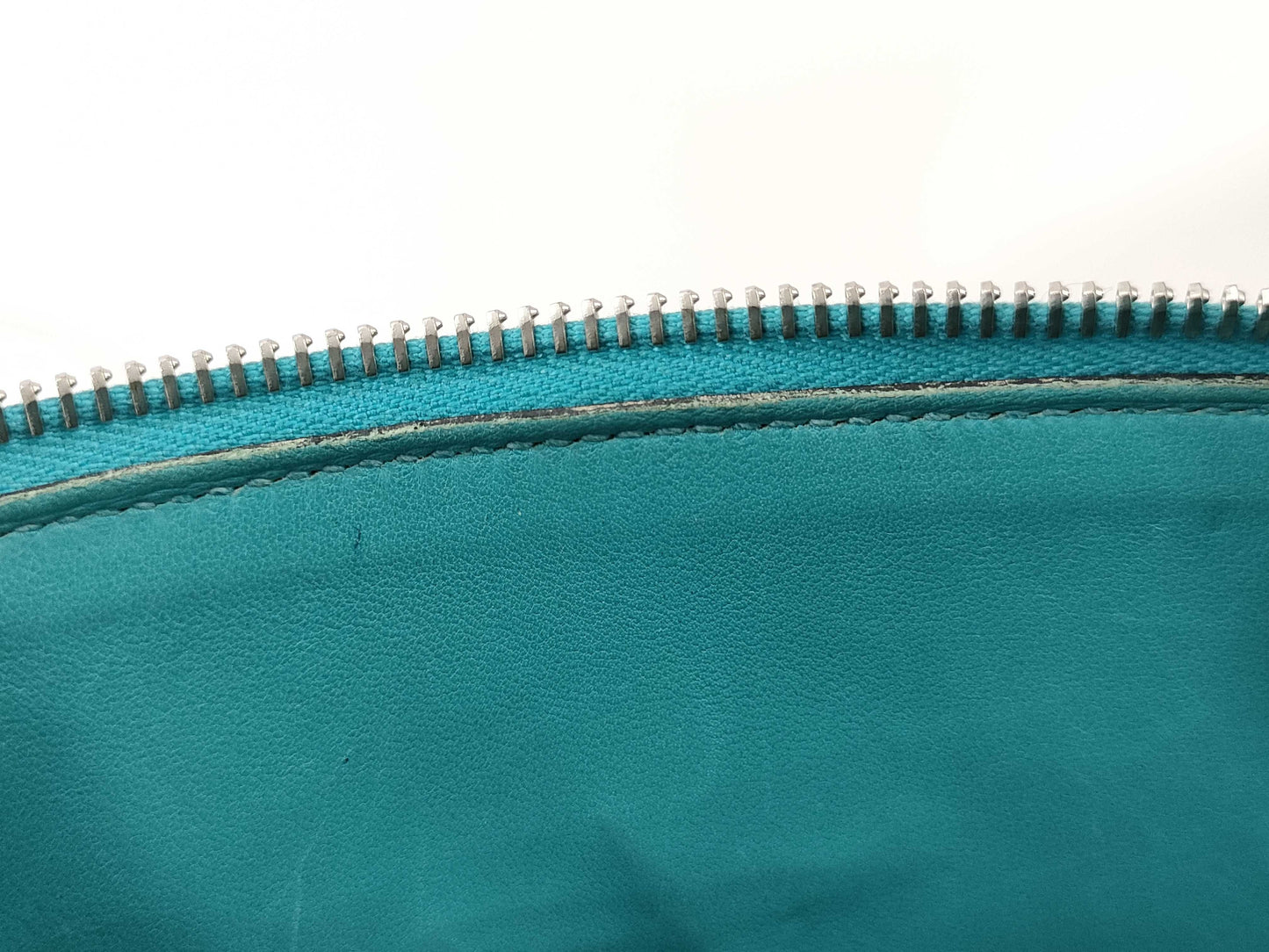 HERMES Bolide 27 Chevre Turquoise Handbag with H Stamp