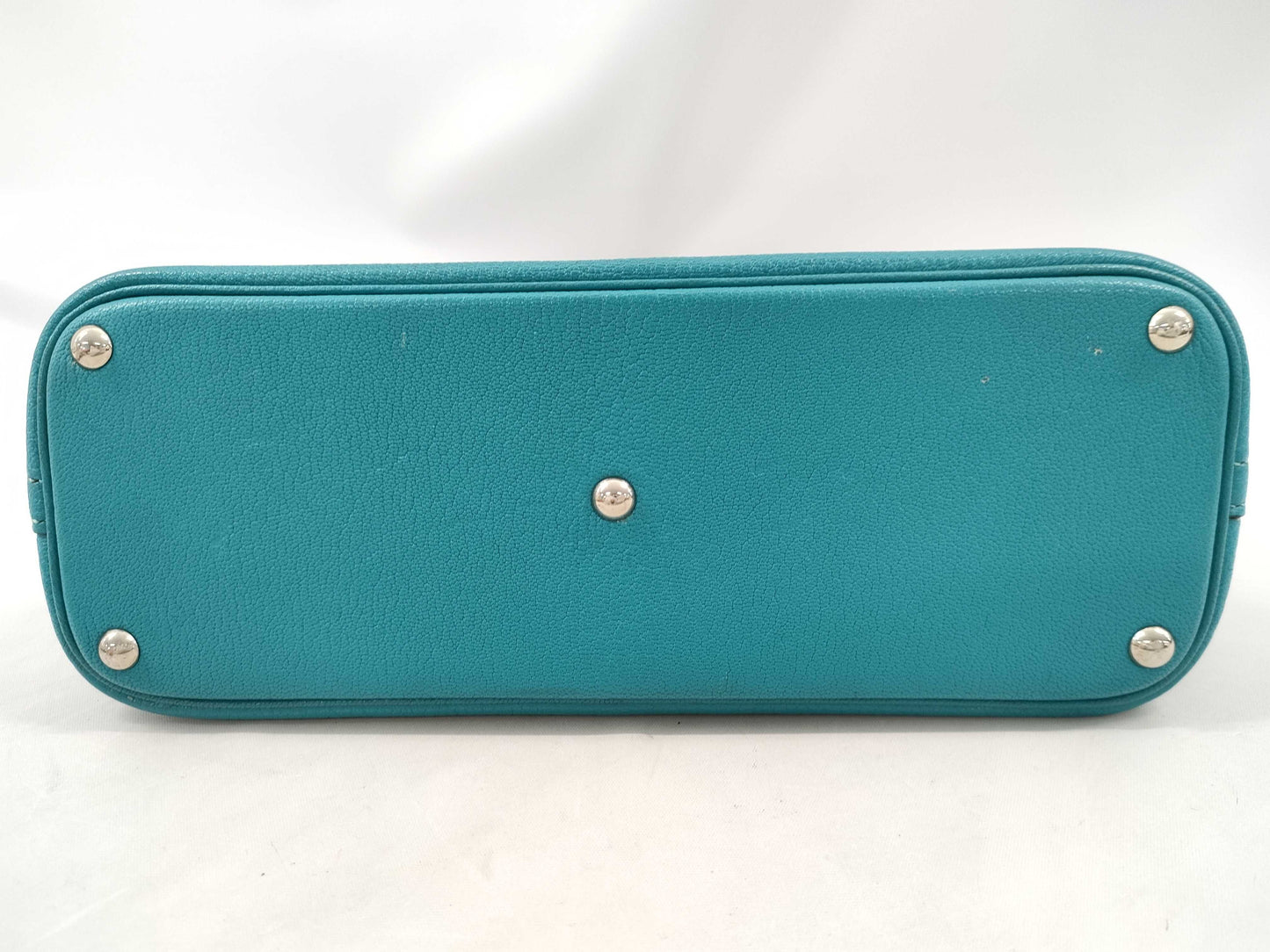 HERMES Bolide 27 Chevre Turquoise Handbag with H Stamp