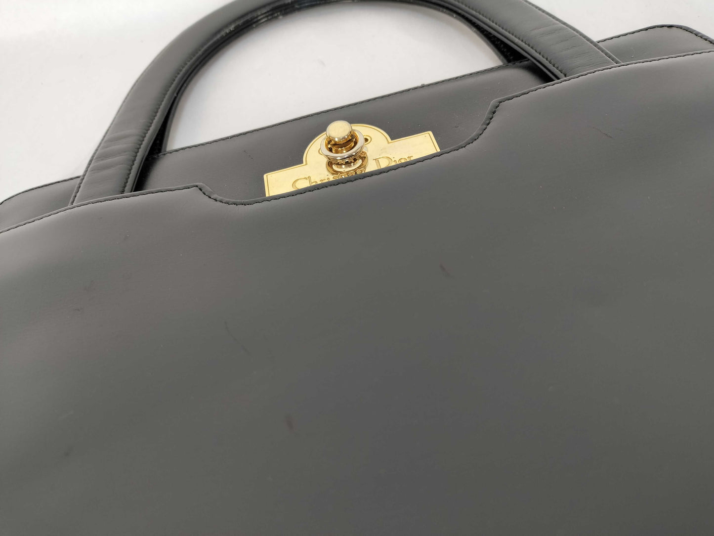 Dior Leather Handbag with Locking Hardware