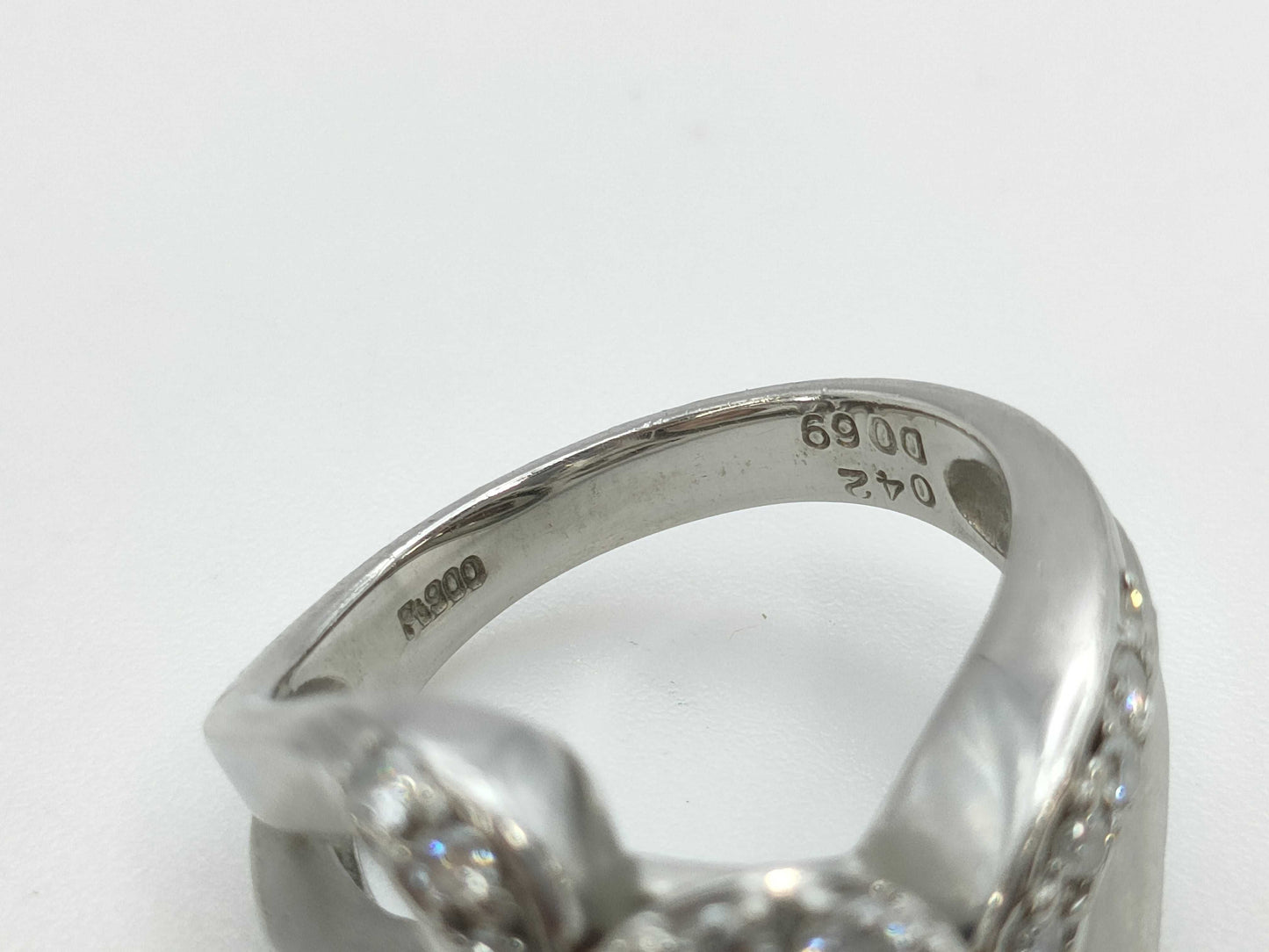 R0.42ct D0.69ct Pt900 11.5g Ring