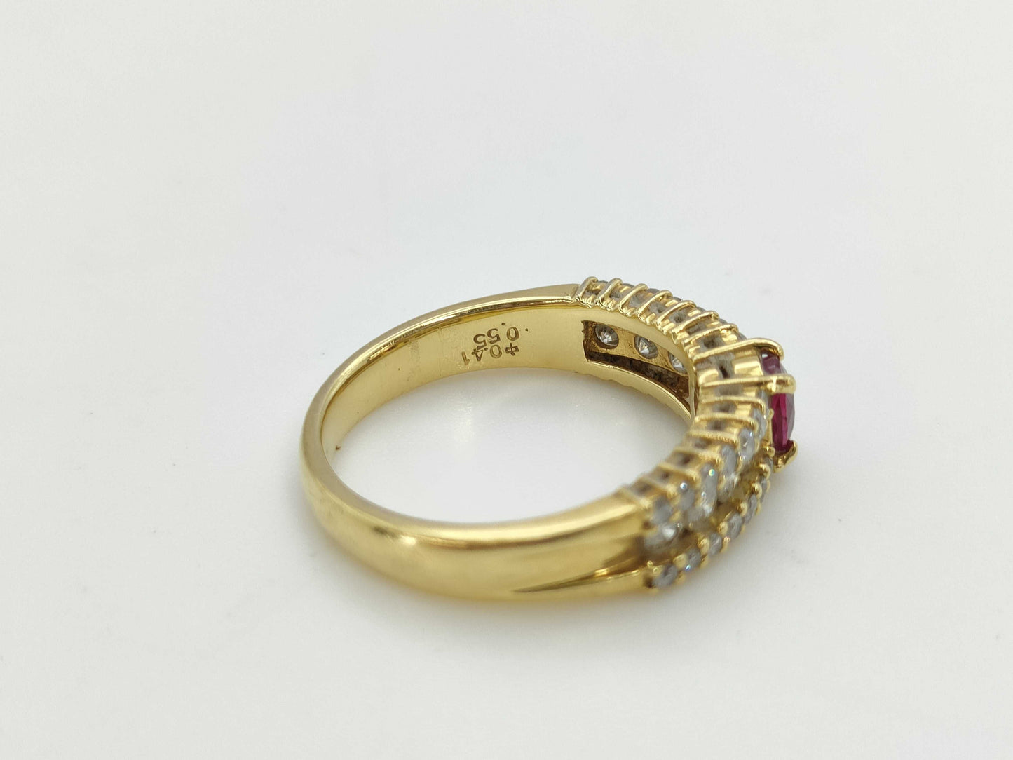 Colored Stone 0.41ct D0.55ct K18 4.5g Ring