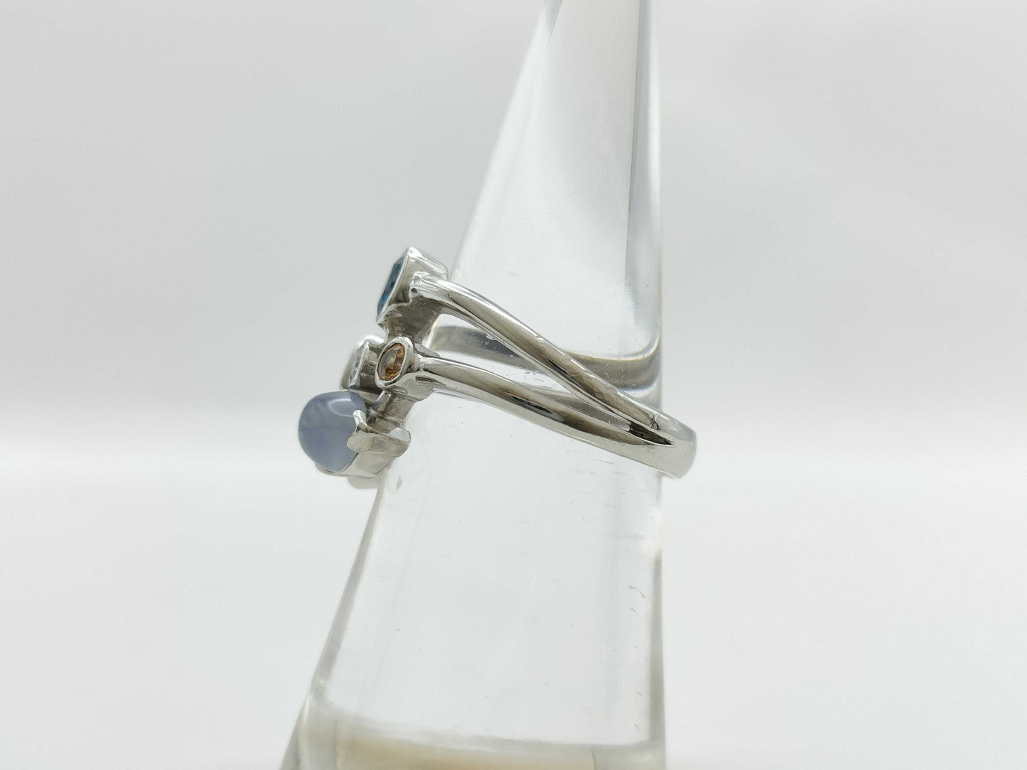 Colored Stone D0.15ct Pt900 8.8g Ring