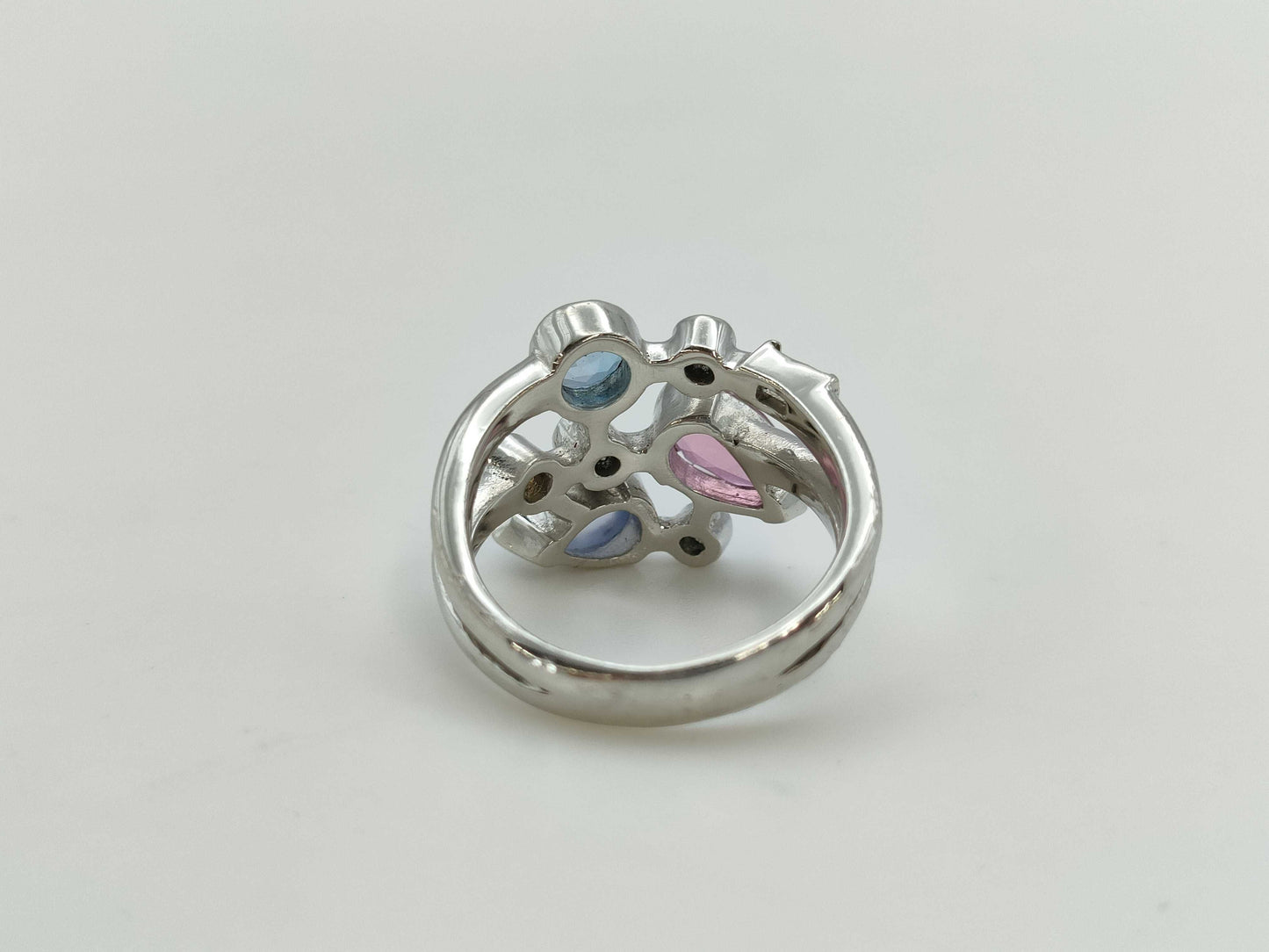 Colored Stone D0.15ct Pt900 8.8g Ring