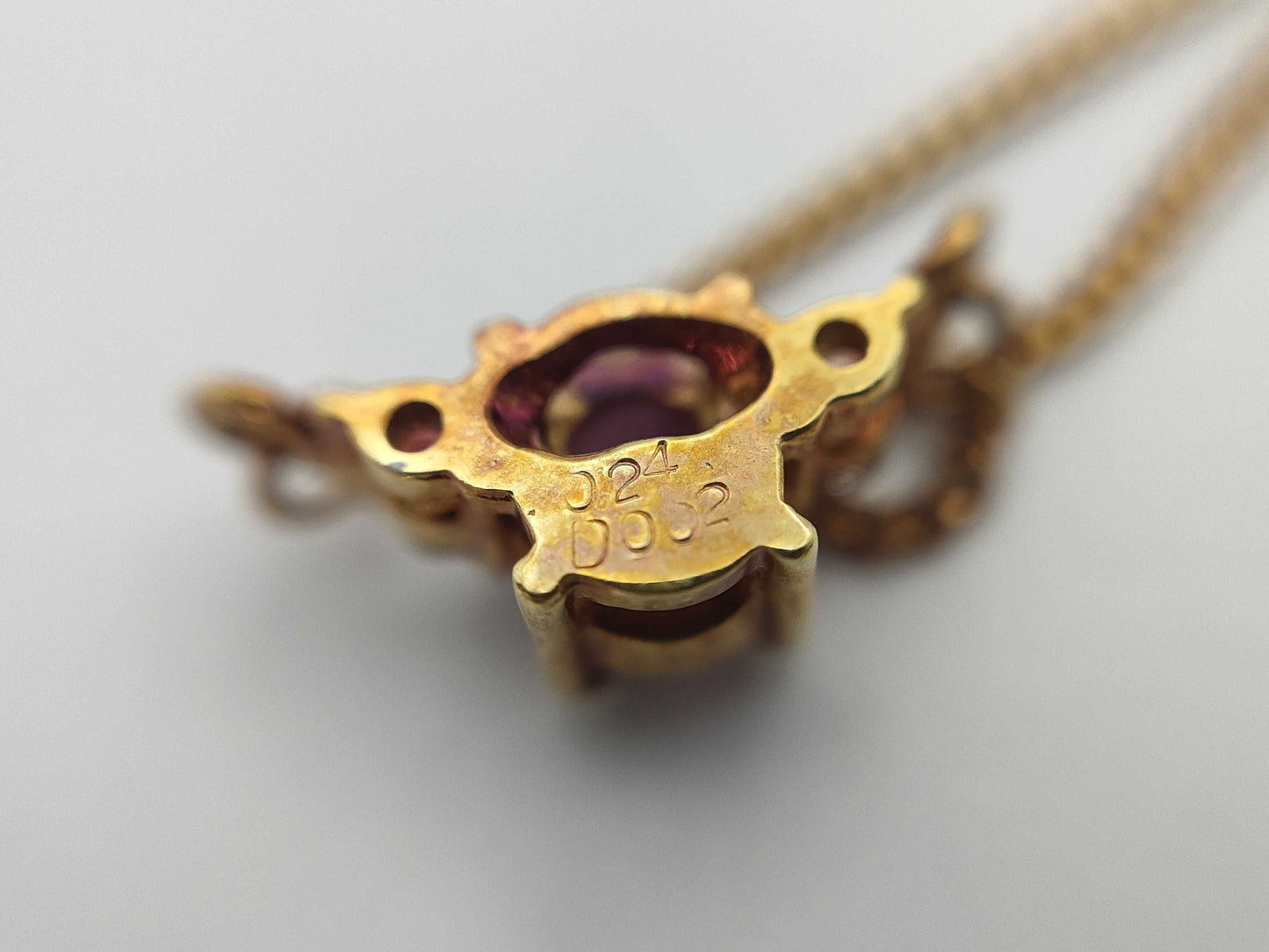 Colored Stone 0.24ct D0.02ct K18 2.4g Necklace