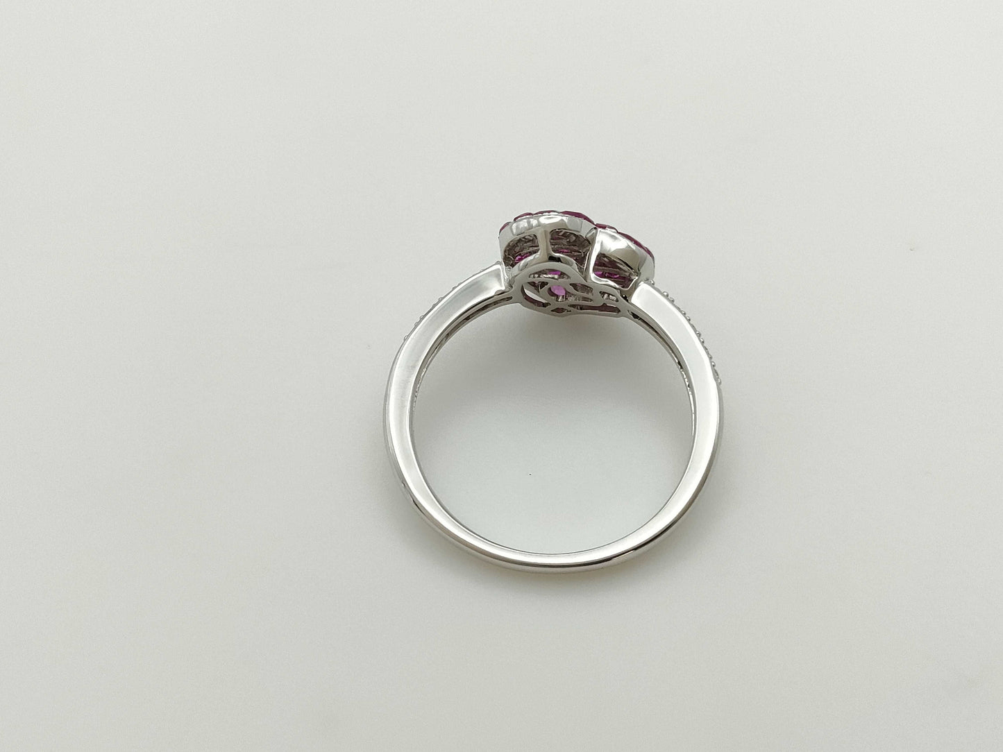 Ruby and Diamond K18WG 3.2g Ring