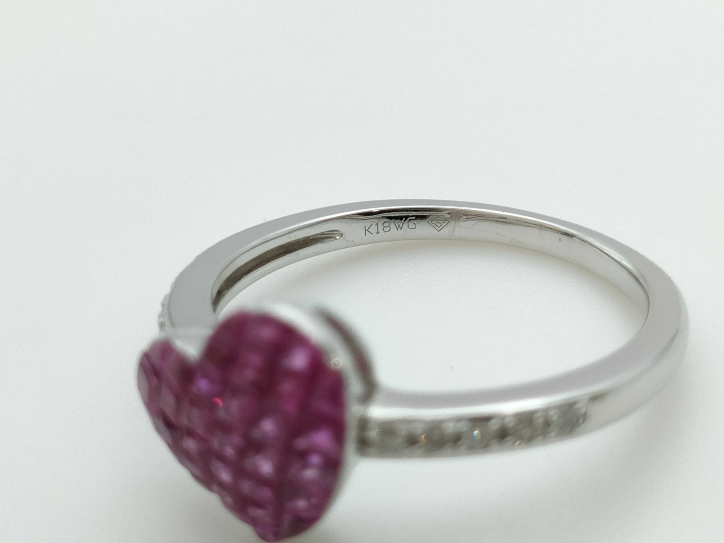Ruby and Diamond K18WG 3.2g Ring