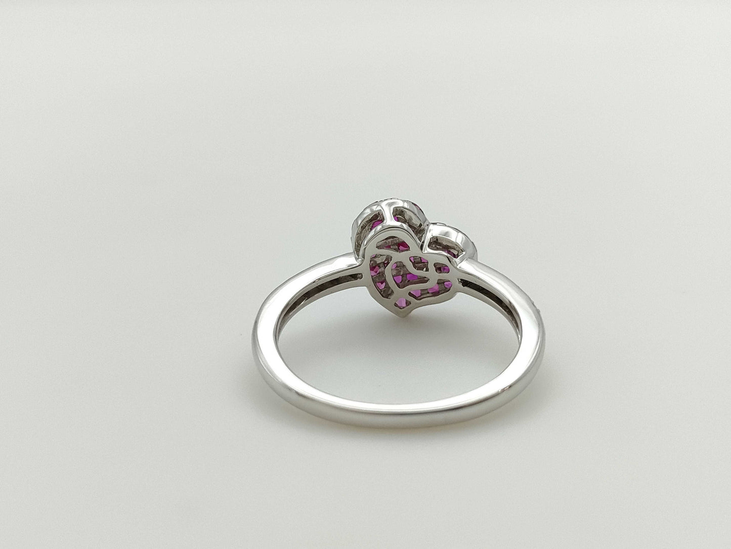 Ruby and Diamond K18WG 3.2g Ring