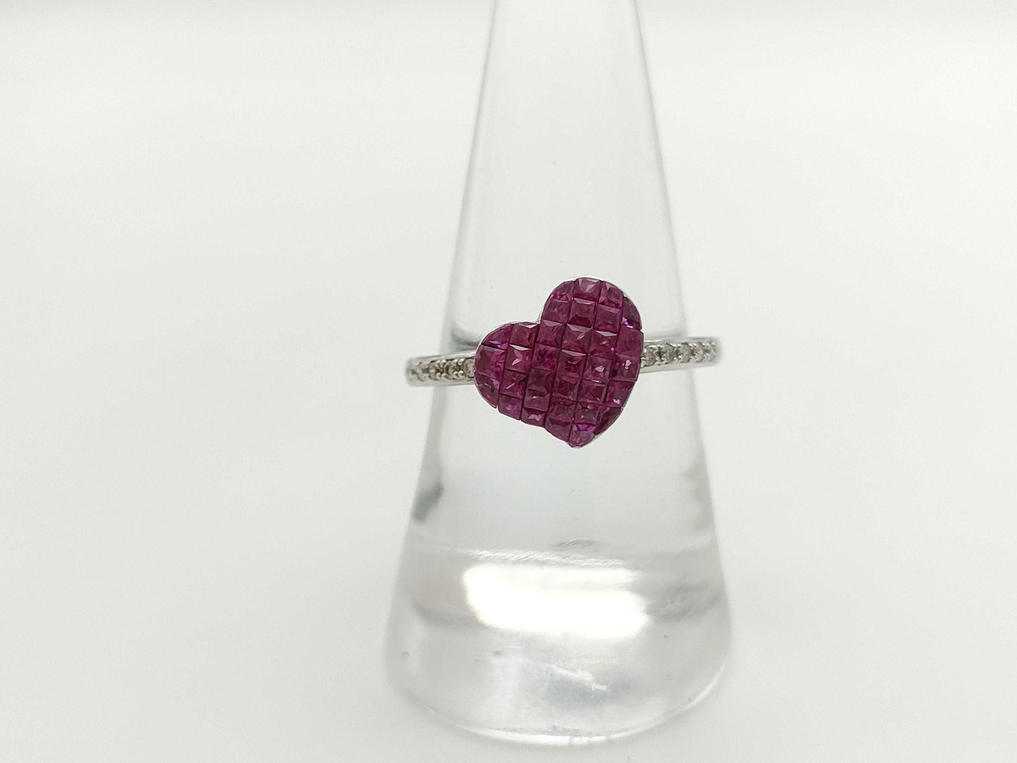 Ruby and Diamond K18WG 3.2g Ring