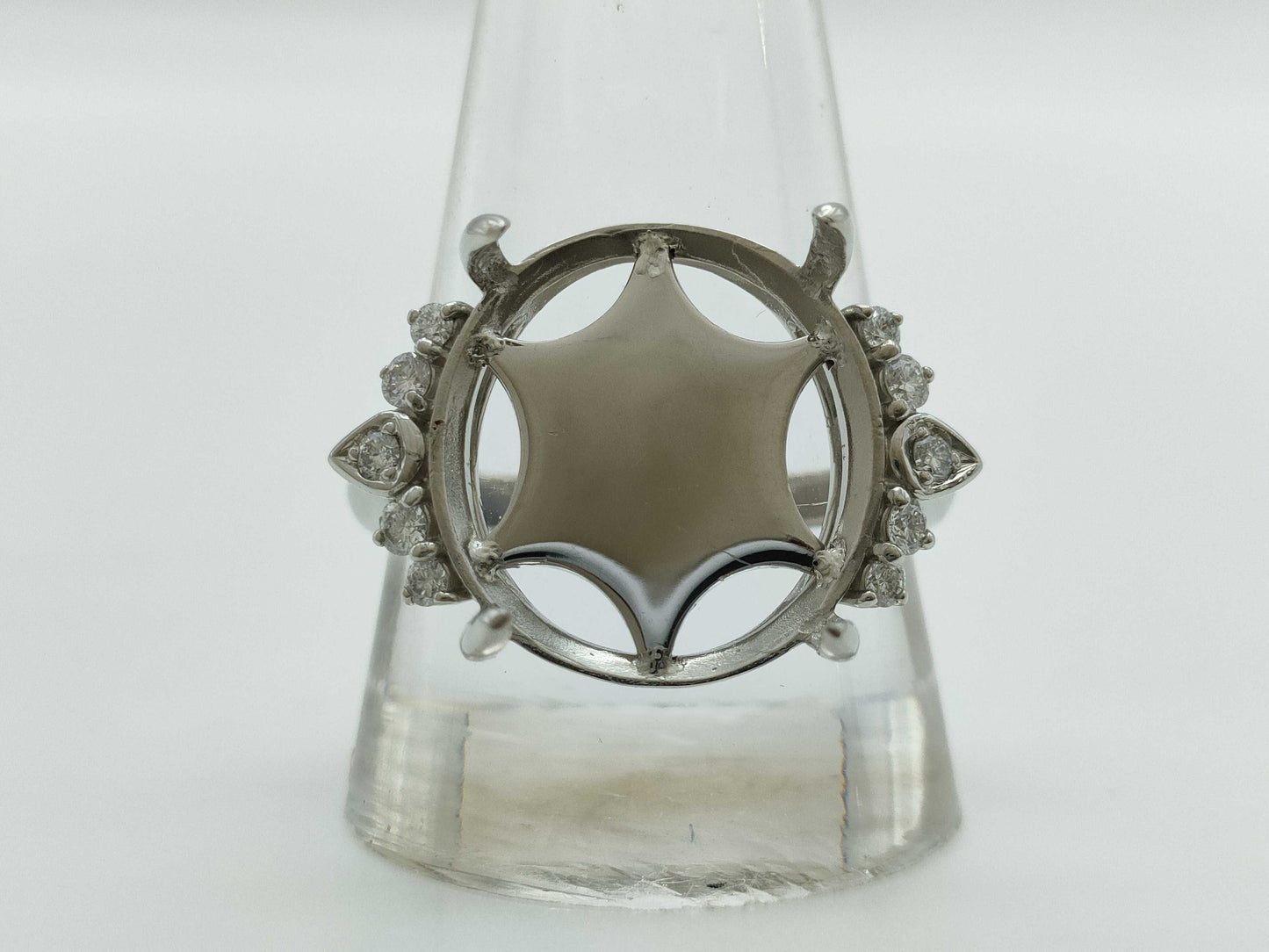 Empty D0.24ct Pt950 8.4g Ring